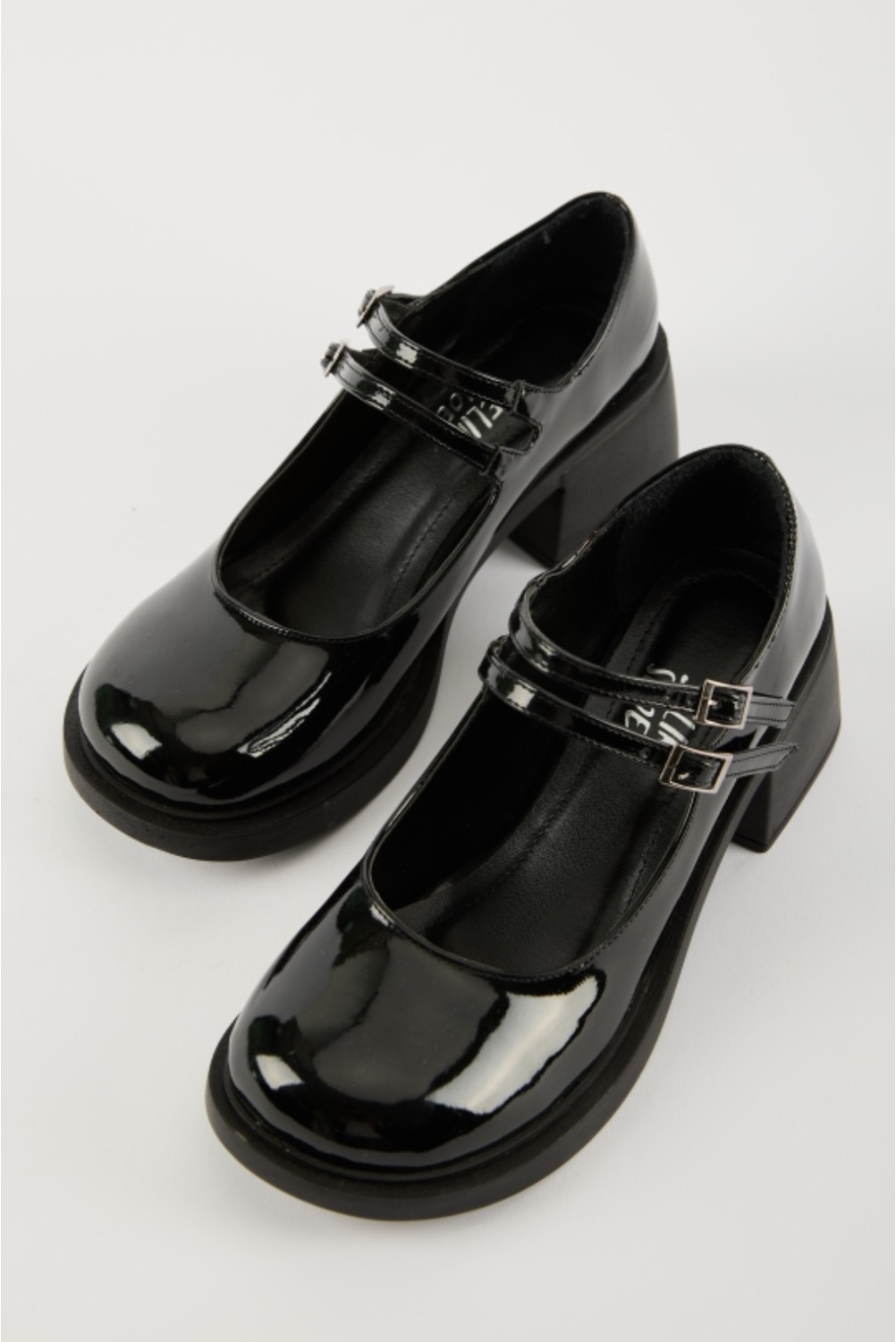 Selin Shoes Sandy Çift Bantlı Rugan Kadın Loafer- Kahve Rugan görsel 2