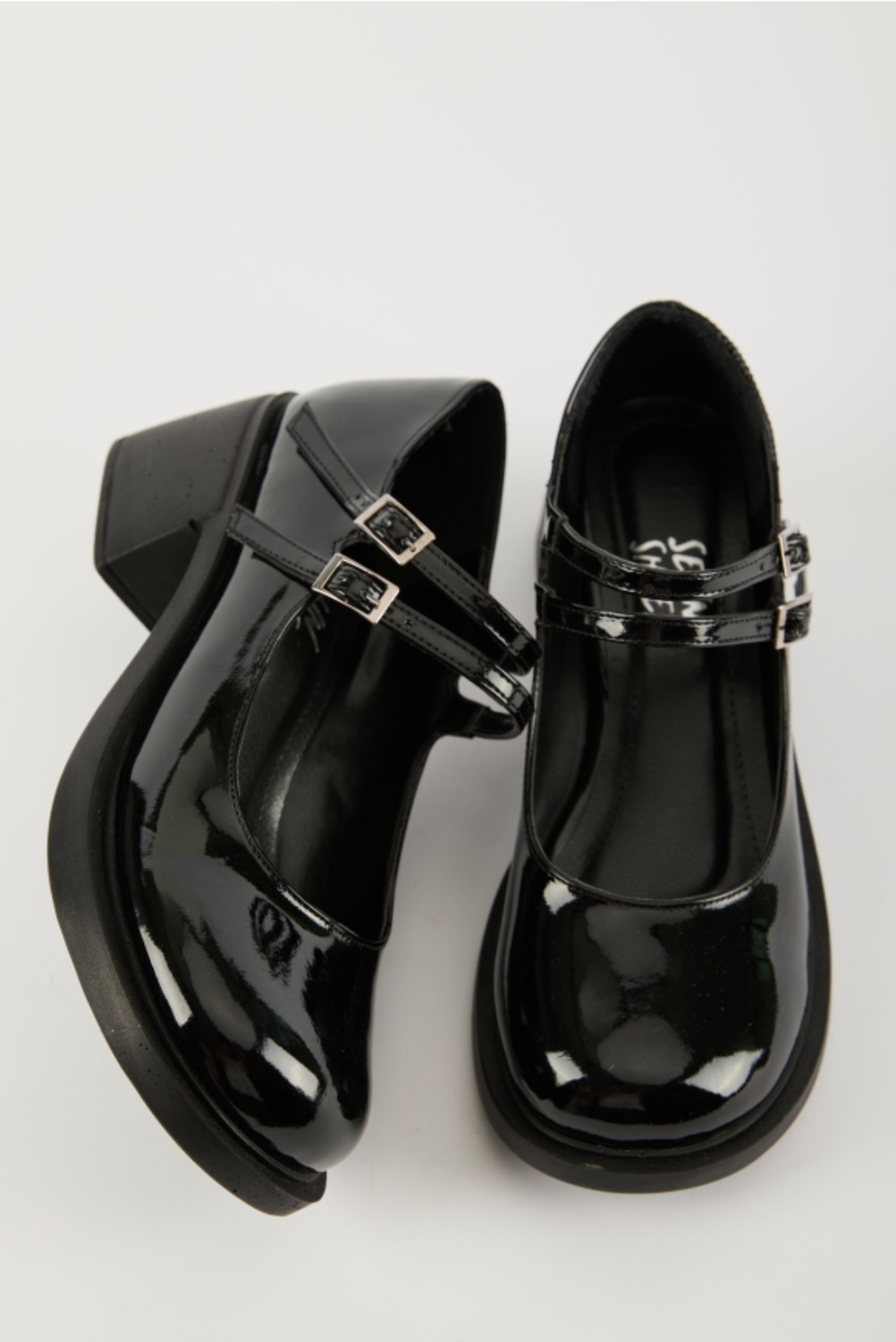 Selin Shoes Sandy Çift Bantlı Rugan Kadın Loafer- Kahve Rugan görsel 4