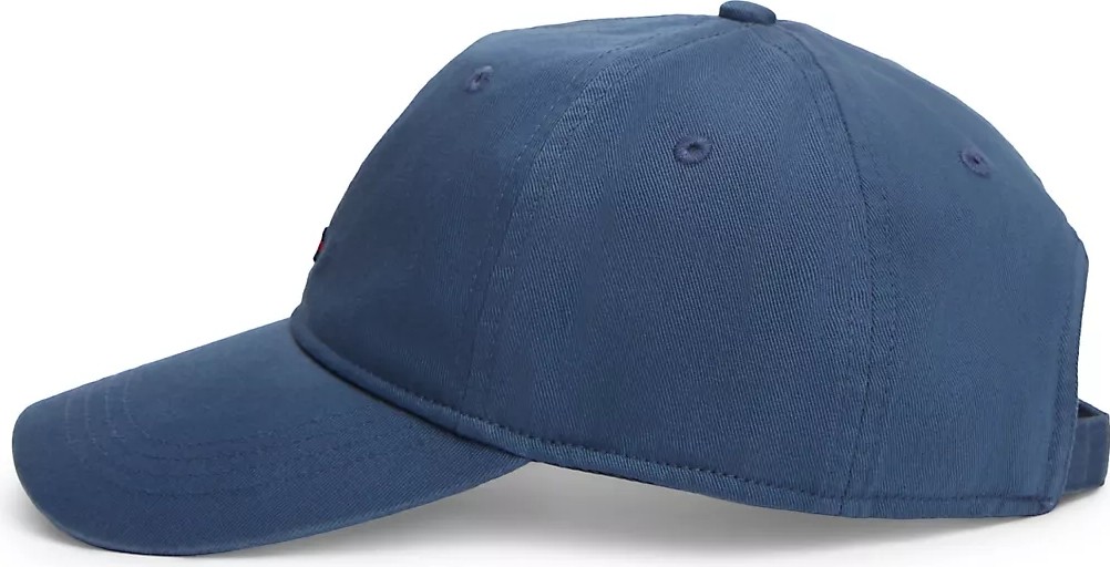 Tommy Hilfiger Erkek %100 Organik Pamuklu Ayarlanabilir Metal Tokalı Bayrak Logo Nakışlı Mavi Şapka AM0AM14099-DBZ görsel 4