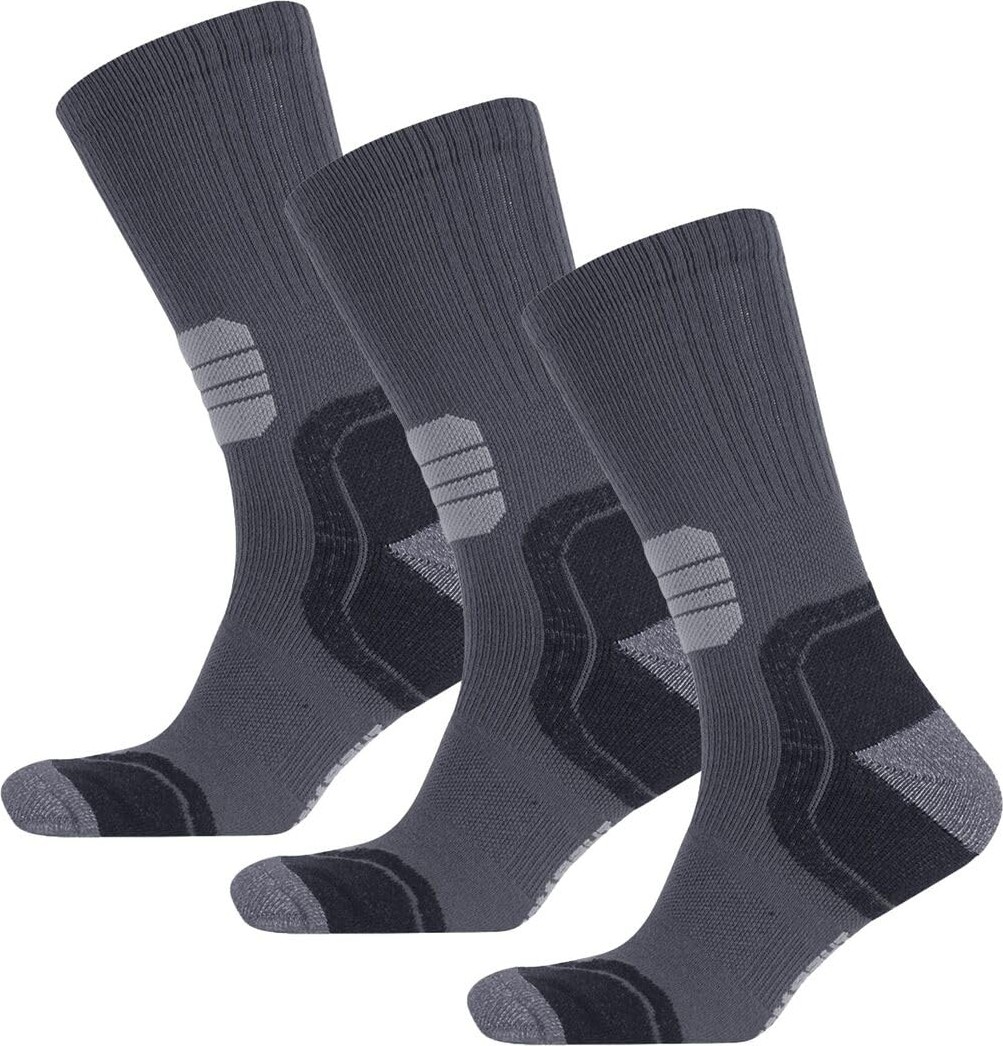 Aesco Thermoform Running Çorap Unisex 3'lü Paket, Antrasit, 39-42 Beden