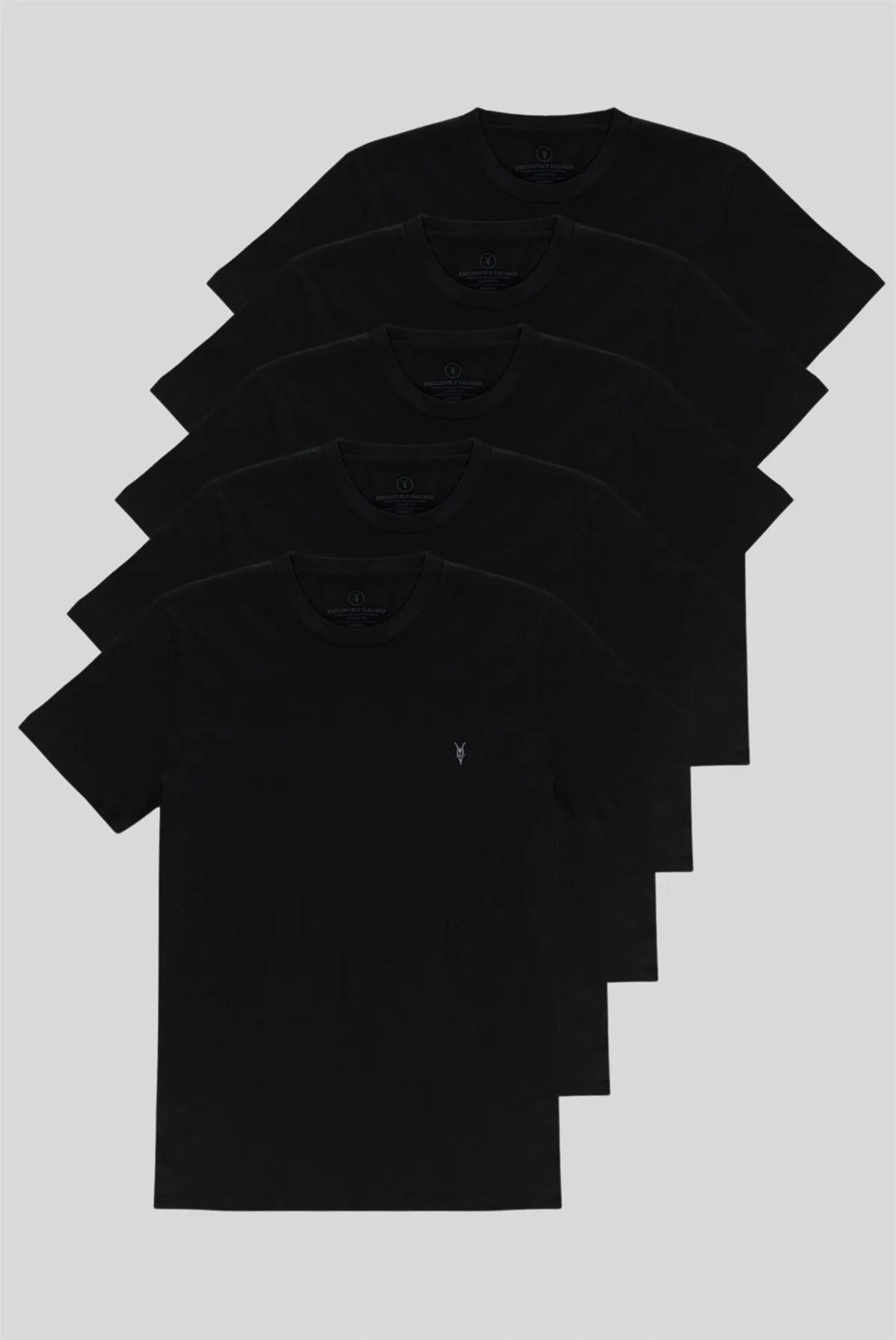 Four Man Bisiklet Yaka Standart Kalıp Basic Pamuklu Erkek T-Shirt 5li Paket görsel 6