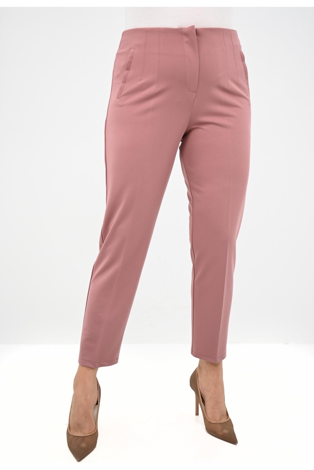 Moda Xlarge Kadın Büyük Beden Yüksek Bel Esnek Klasik Pantolon 6311-25 görsel 3