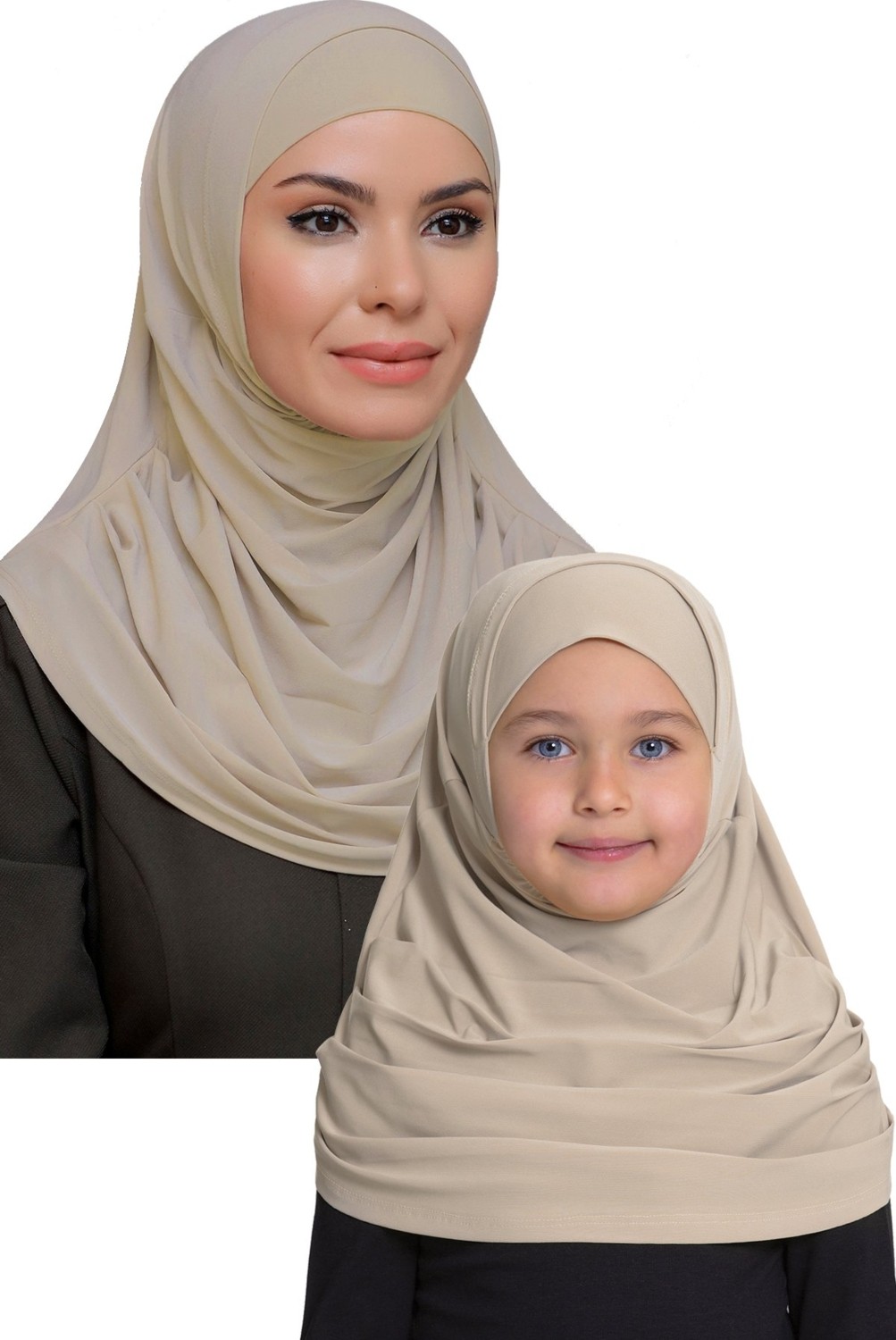Hürrem Bone Haki Pratik Anne Kız Kombin Tesettür Eşarp Sandy Kendinden Boneli 129078_09 görsel 3