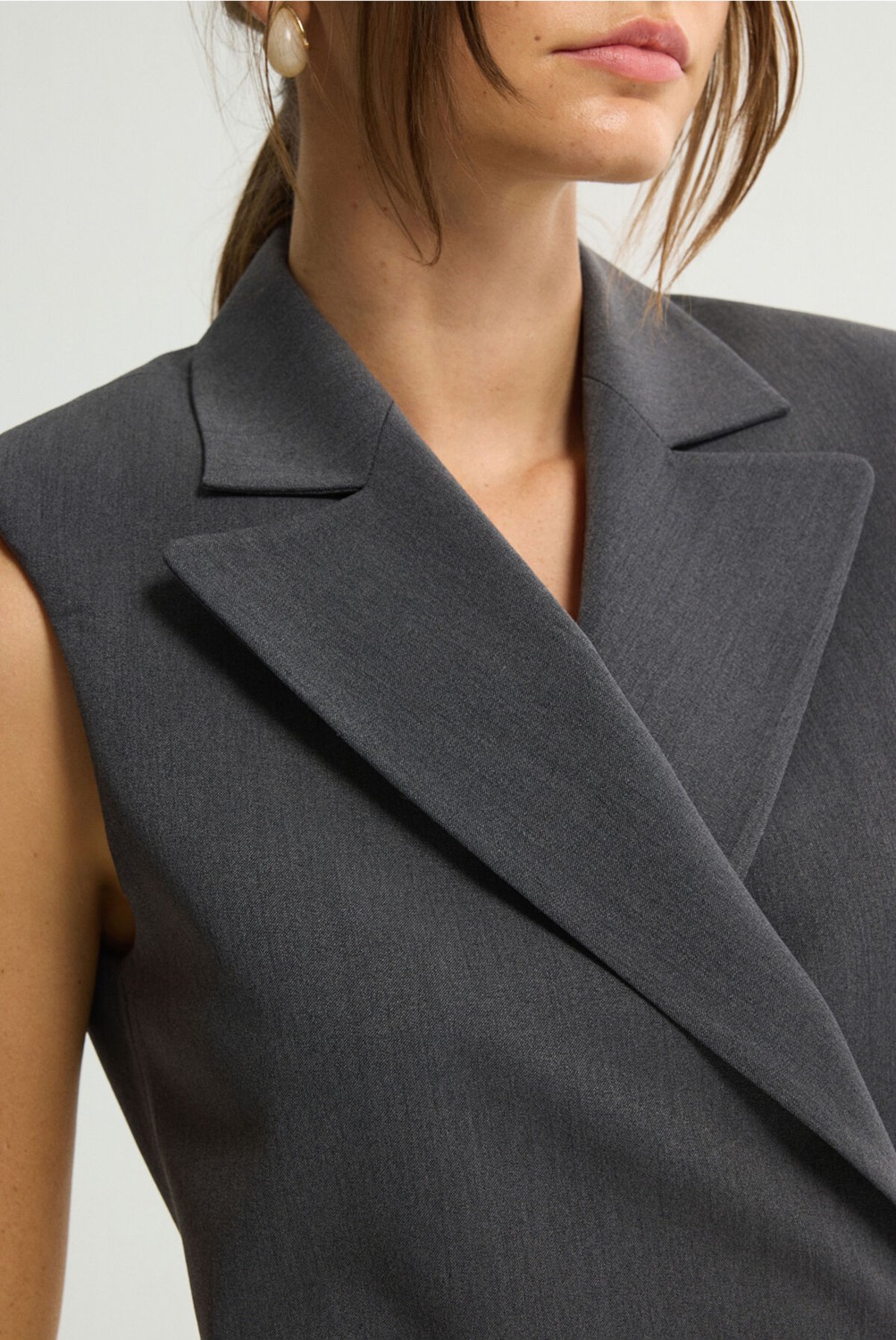 Love My Body Bağlama Detaylı Yelek Antrasit 179L9757000 görsel 8