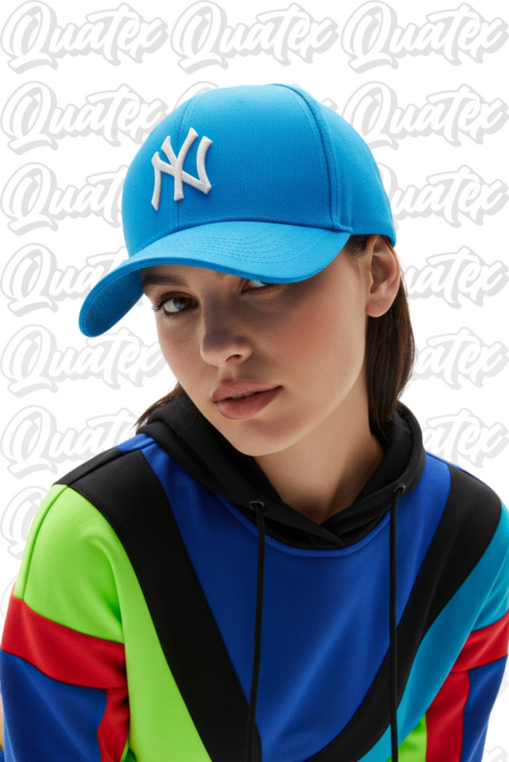 Quatex Unisex Ny 3'lü Kırmızı Set Şapka %83 Pamuk Desenli Renkli Tasarım Güneş Koruması