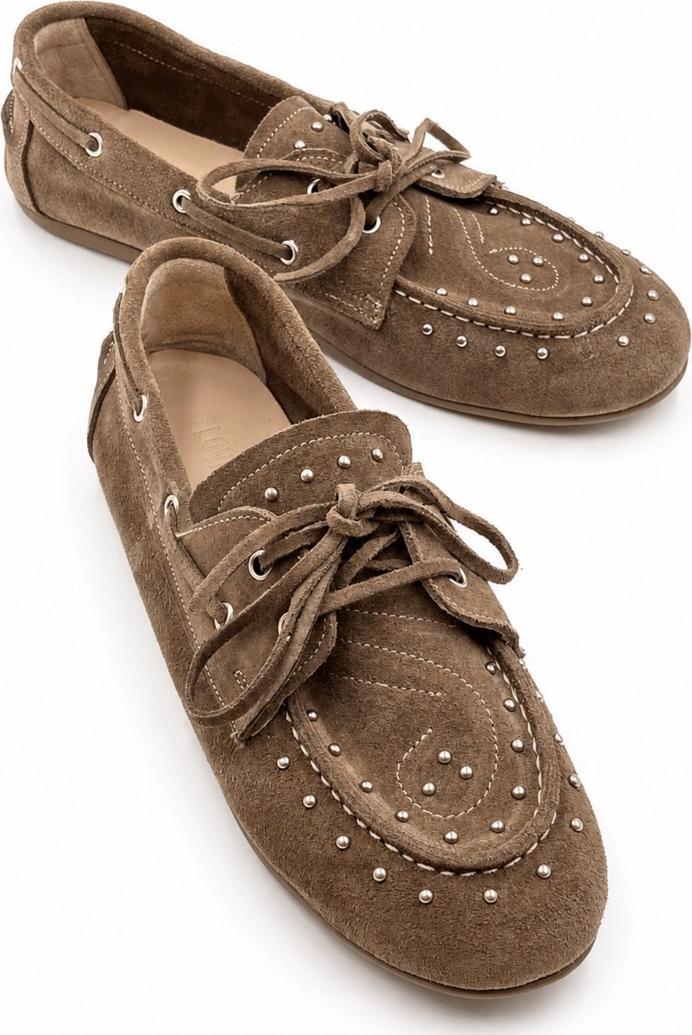 İx Dusty Loafer Kadın Hakiki Süet Kaymaz Termotaban Loafer Ayakkabı