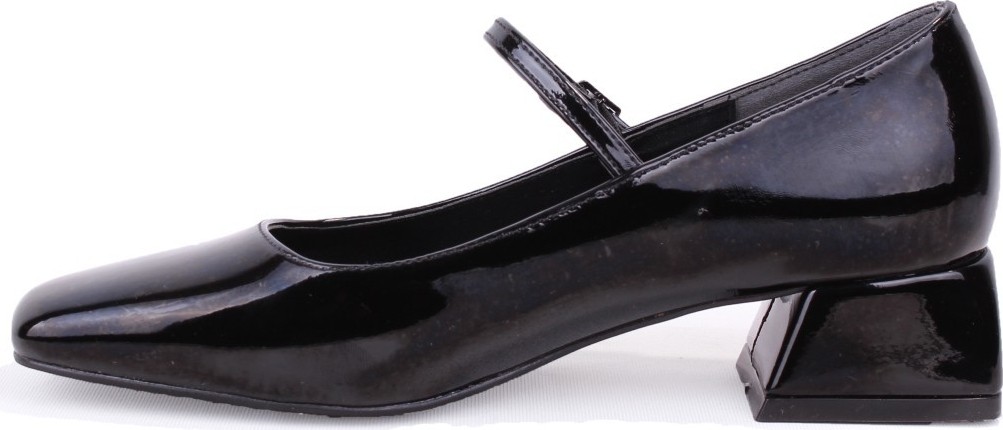 Dagoster DZA07-725101 Siyah Rugan 4 cm Kalın Topuklu Klasik Kadın Ayakkabı görsel 3