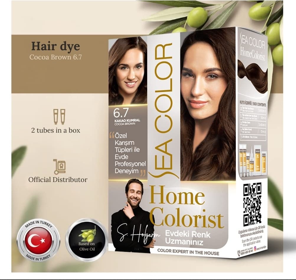 Aesco Sea Color Home Colorist Set Saç Boyası 6.7 Kakao Kumral Cocoa Brown