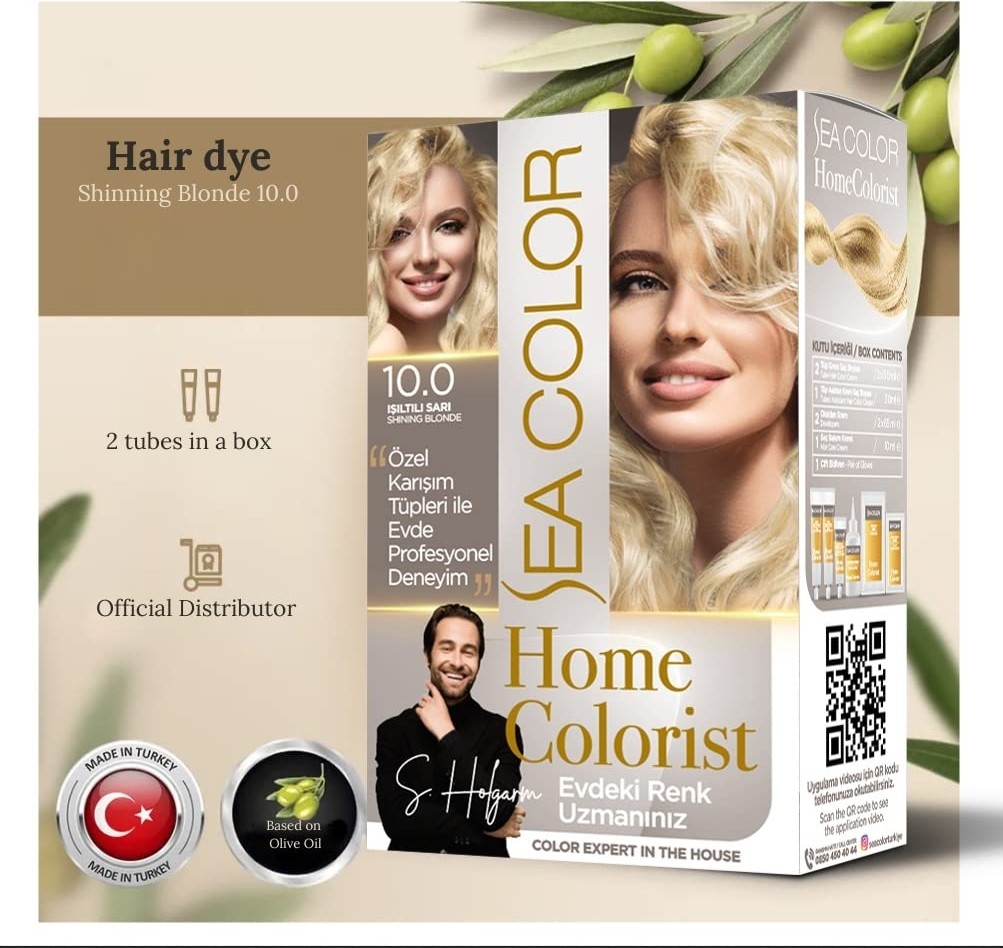 Aesco Sea Color Home Colorist Set Saç Boyası 10.0 Işıltılı Sarı Shınıng Blonde