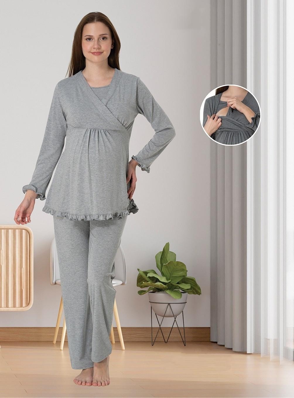 Effort Dvina Effortt Lohusa Pijama Takımı Lacivert - 4042 görsel 3
