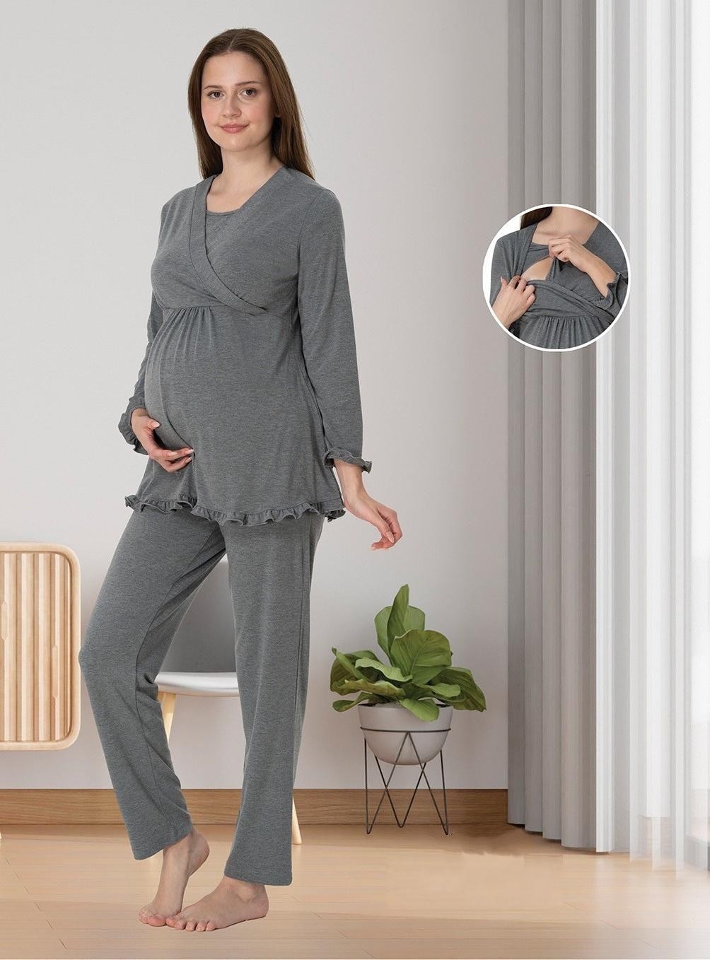 Effort Dvina Effortt Lohusa Pijama Takımı Lacivert - 4042 görsel 5