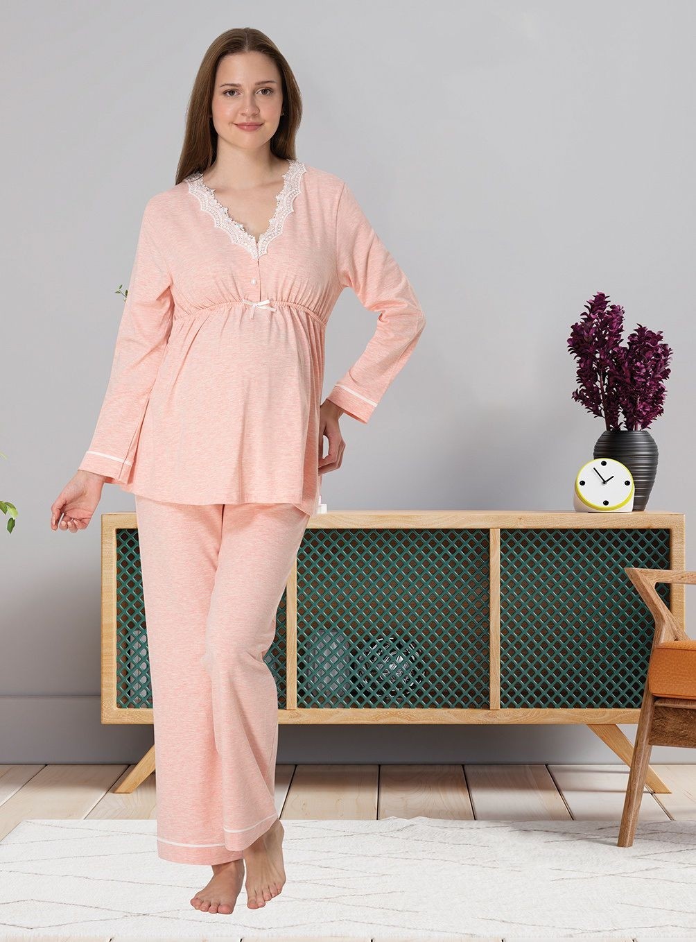 Effort Dvina Effortt Lohusa Pijama Takımı Lacivert - 3052