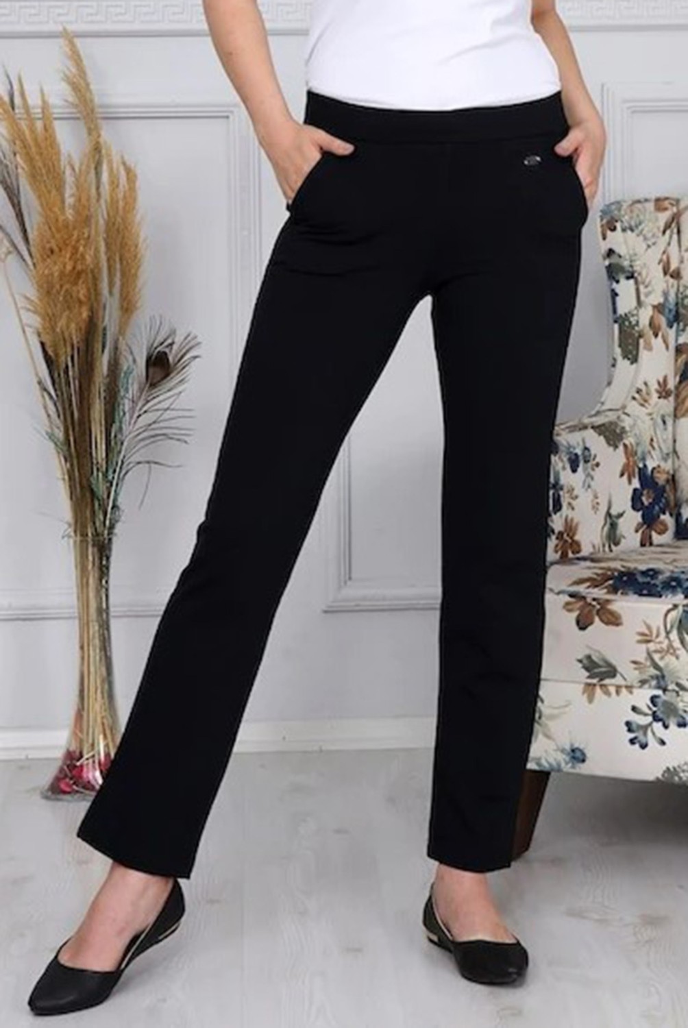 Remsa Spor Pantalon Görünümlü Kadın Eşofman Altı Siyah görsel 2