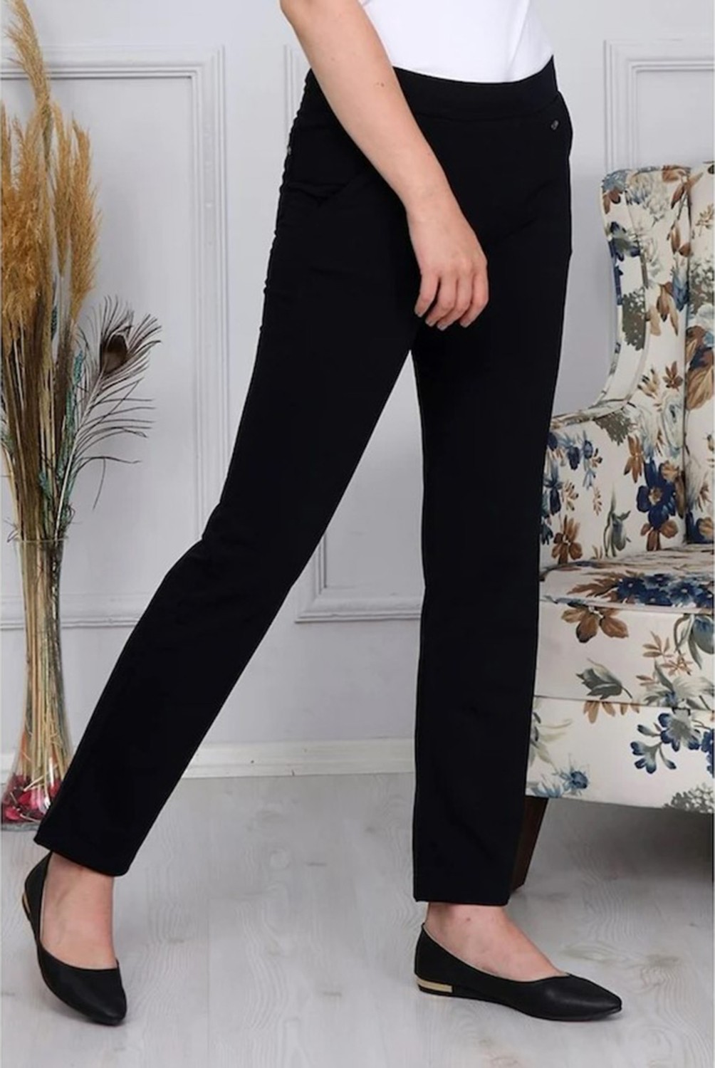 Remsa Spor Pantalon Görünümlü Kadın Eşofman Altı Siyah görsel 3
