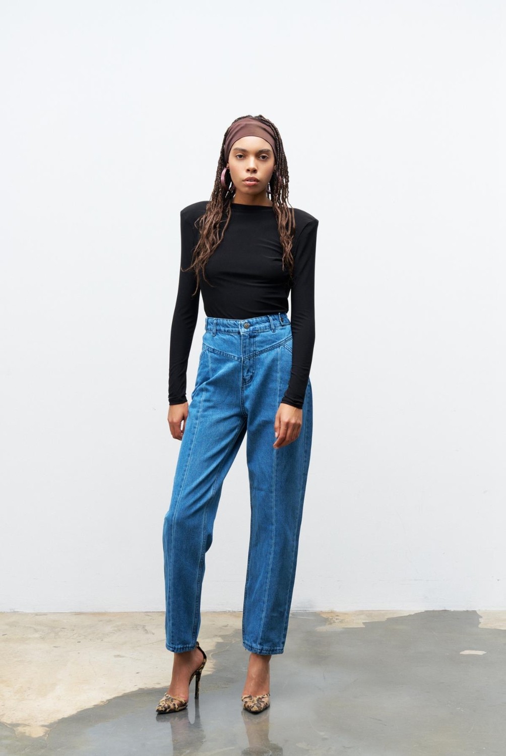 Basic Park Lacivert Nevruz Dikişli %100 Cotton Denim Pantolon görsel 2