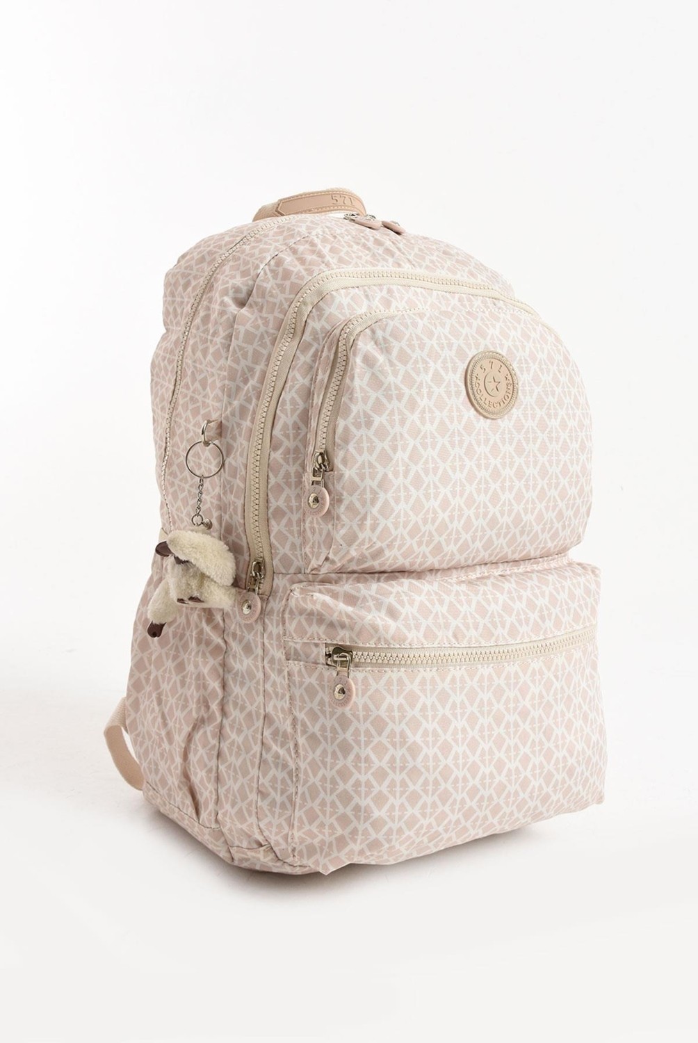 571 Collections Çanta Ultra Hafif Sırt Çantası Okul Seyahat Unisex Desenli Krem (Model: 571-1C) görsel 4