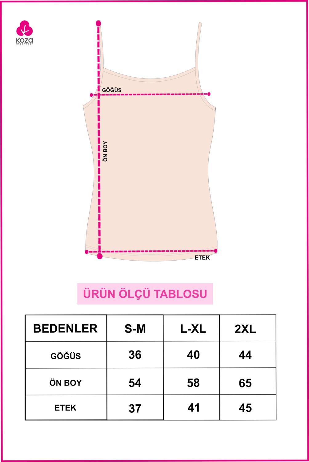 Koza İç Giyim Kadın 2'li Pamuklu Basic İp Askılı Atlet görsel 2