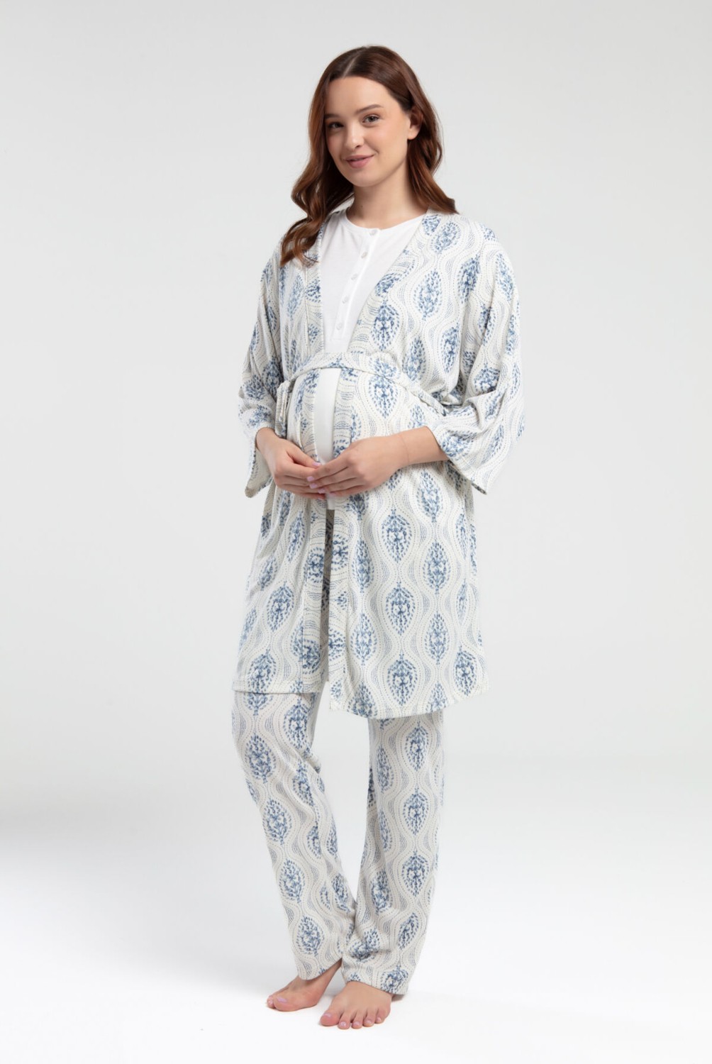 Arnetta Kadın Krem 3Lü Pijama Takımı