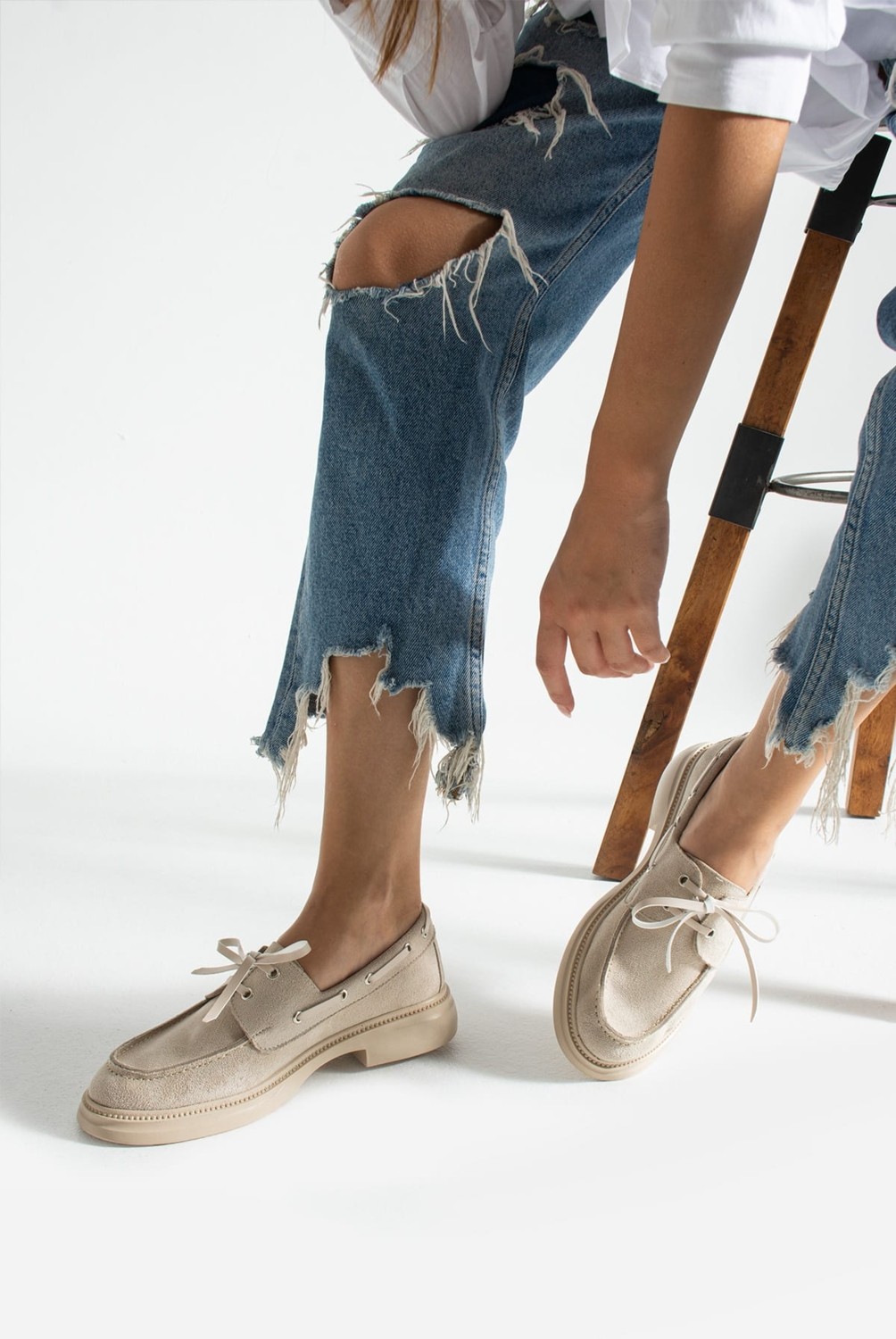 Yula Fashion Shoes Kadın Yula Fashion Shoes Camelia Loafer Acı Kahve Suni Deri Ortopedik Tabanlı Günlük Ayakkabı
