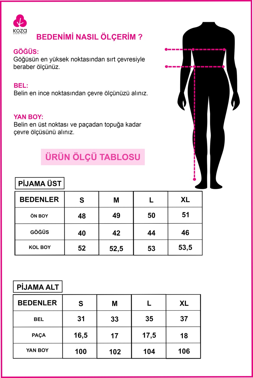 Koza İç Giyim Kadın Pamuklu Çıtır Çiçek Desenli Baby Overloklu Fiyonk Detaylı Uzun Kollu Pijama Takımı görsel 6