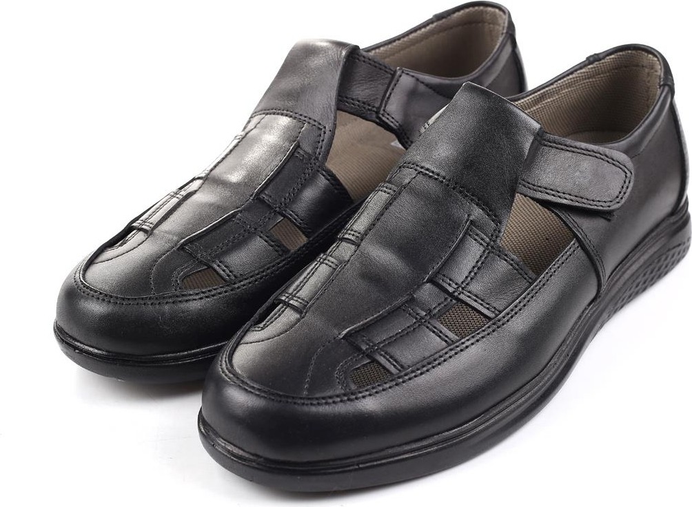 Walkenzo 3899 Ortopedik Hakiki Deri Erkek Sandalet Ayakkabı görsel 2