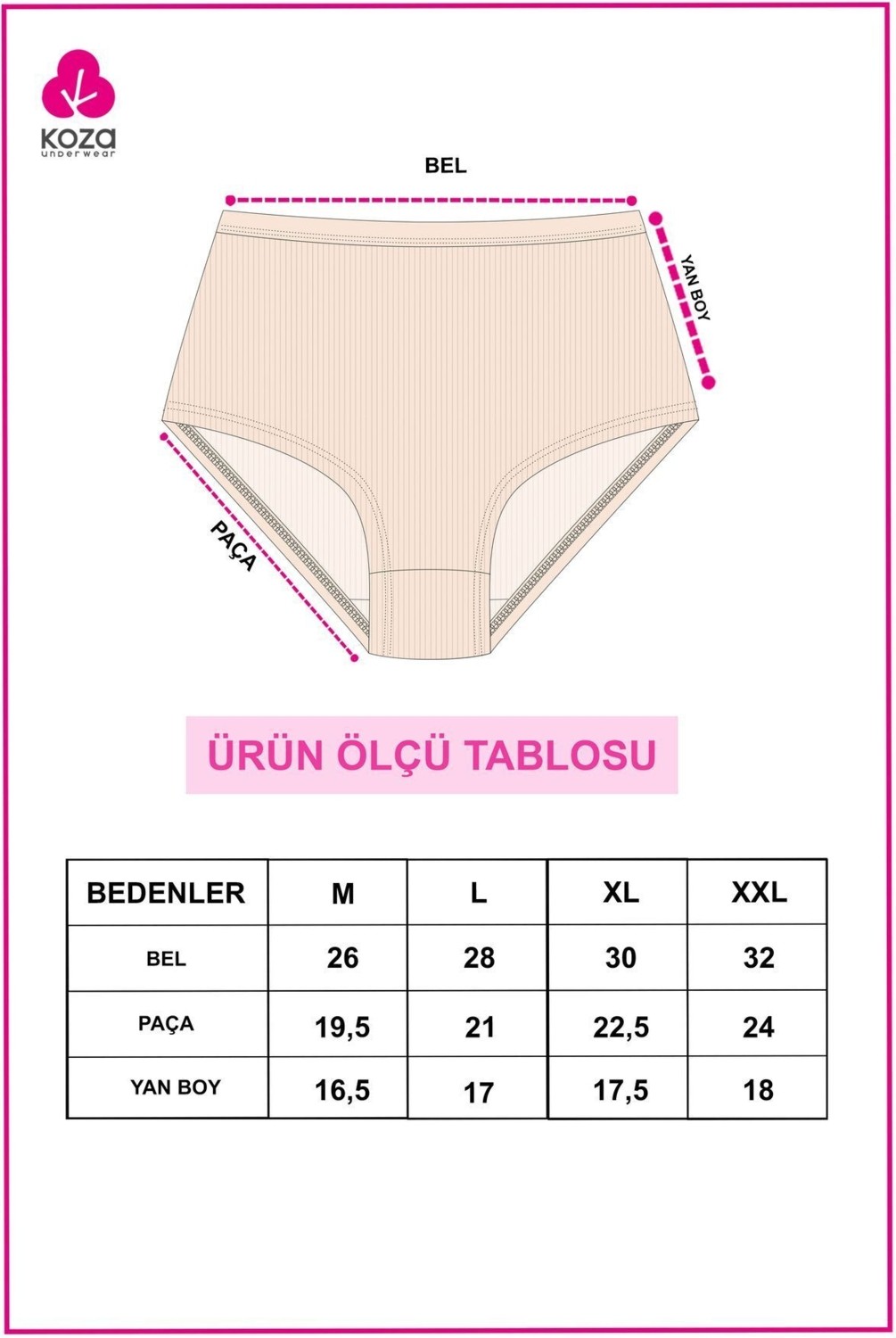 Koza İç Giyim Kadın 5'li Fitilli Ekstra Yüksek Bel Külot görsel 3