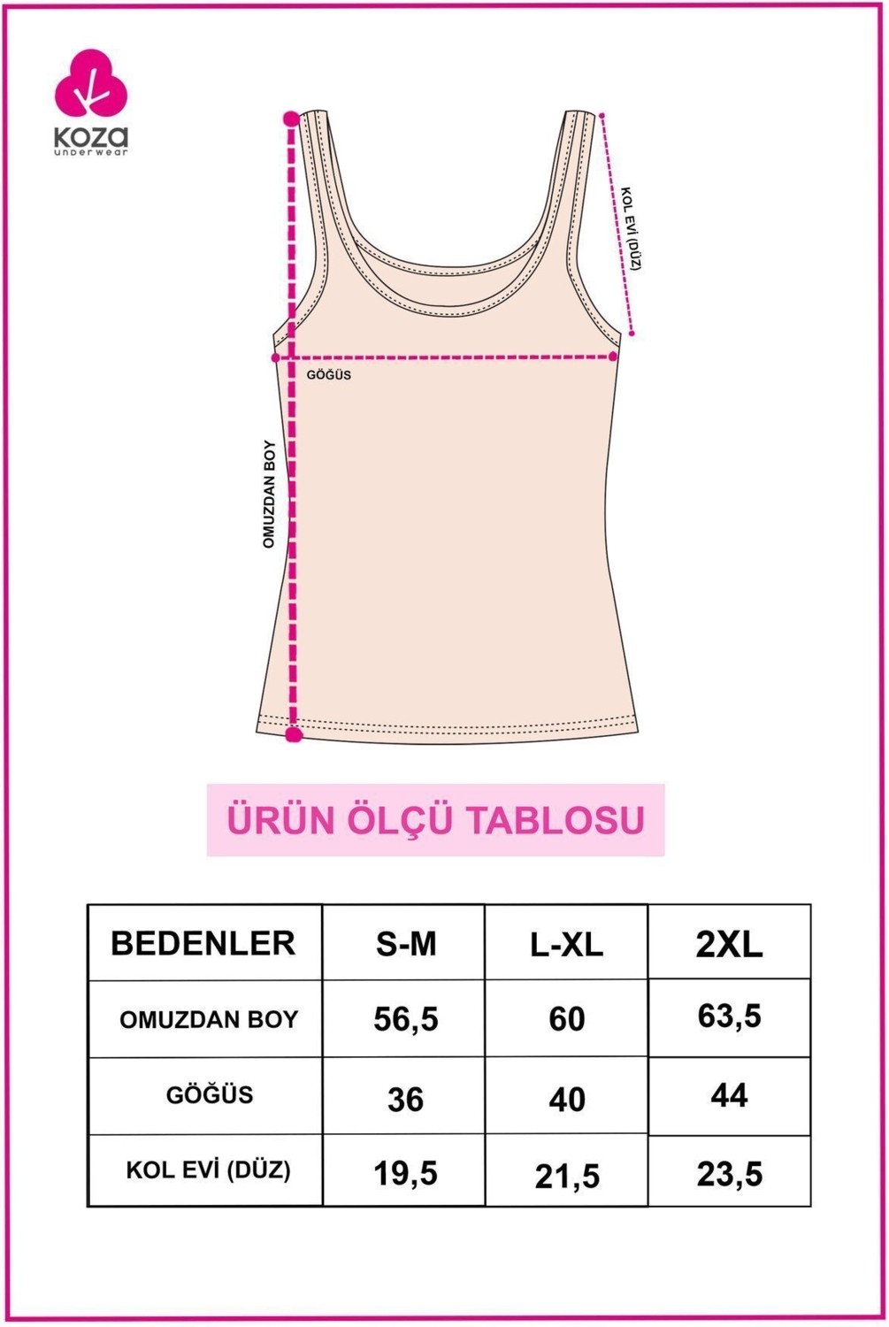 Koza İç Giyim Kadın 2'li Kalın Askılı Likralı Atlet görsel 6