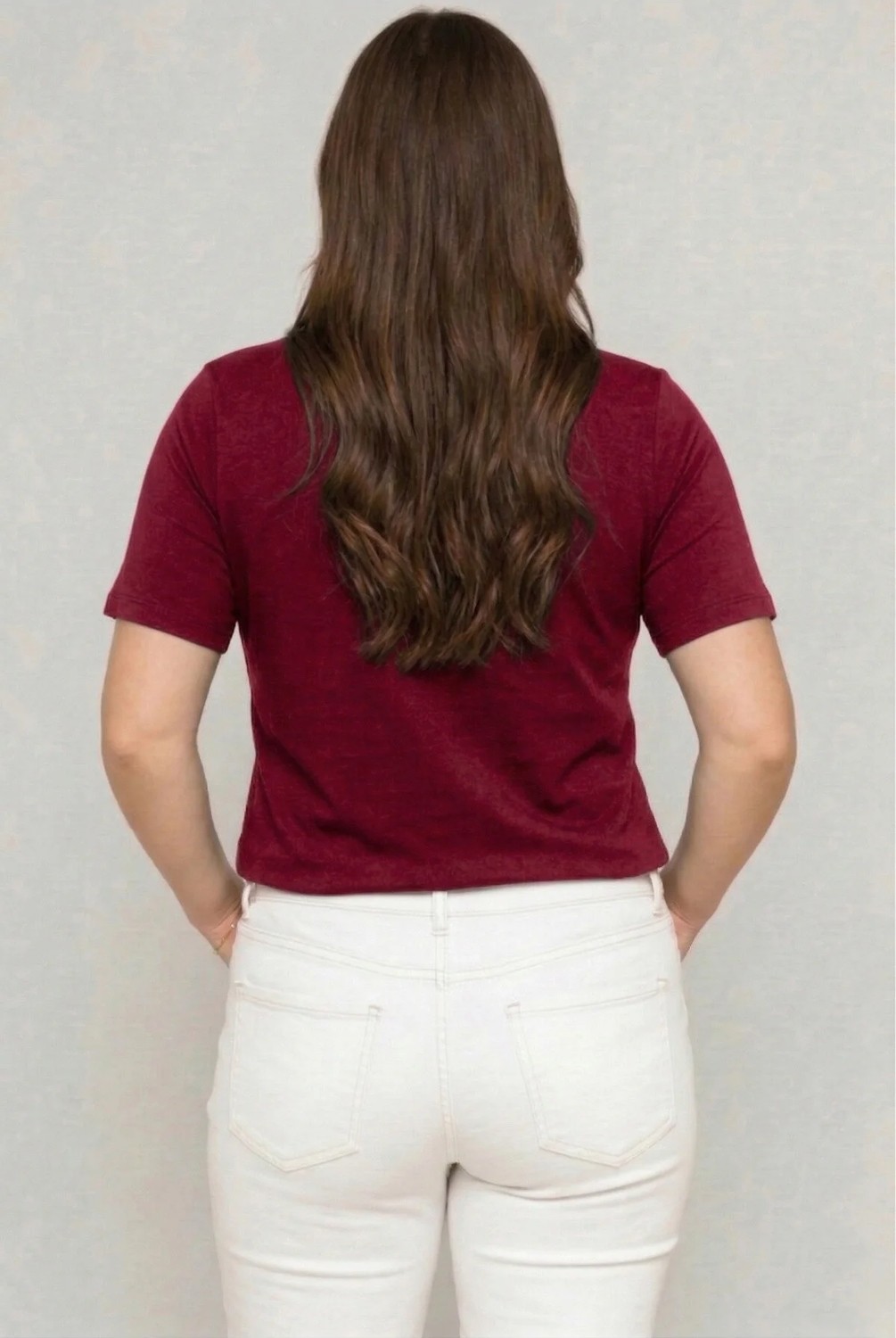 Curvy Trend Büyük Beden V Yaka Çapraz Bantlı Kısa Kol Bluz görsel 3
