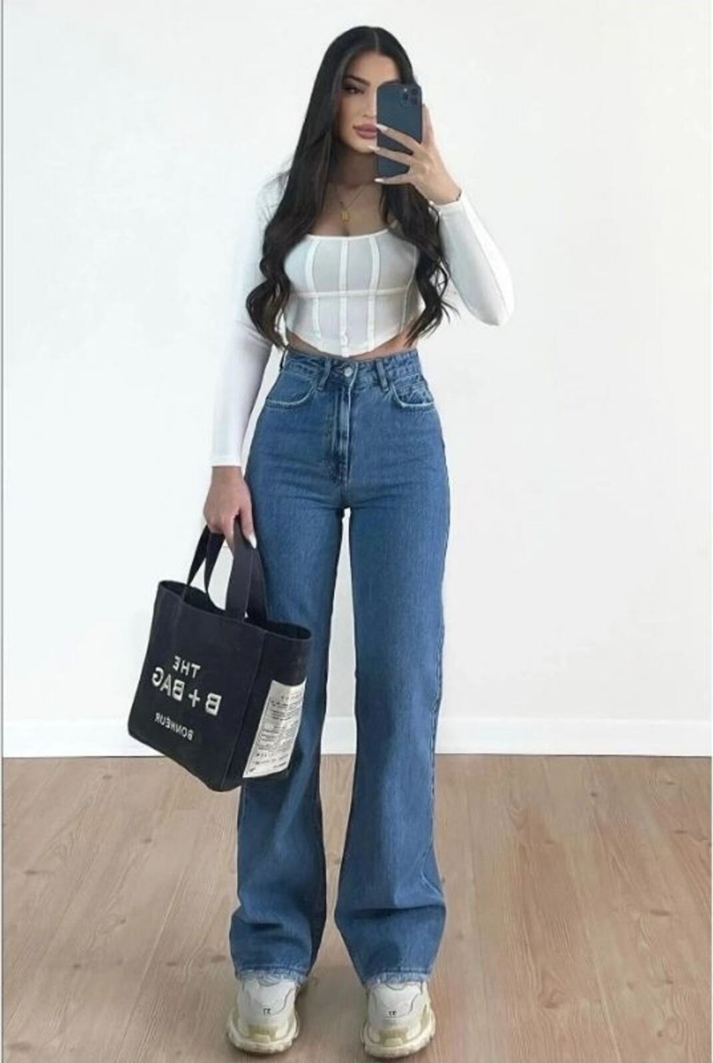 Bees Jeans Camelia Gold Ikon 90's Koyu Mavi Lacivert Süper Extra Yüksek Bel Palazzo Salaş Jean Pantolon