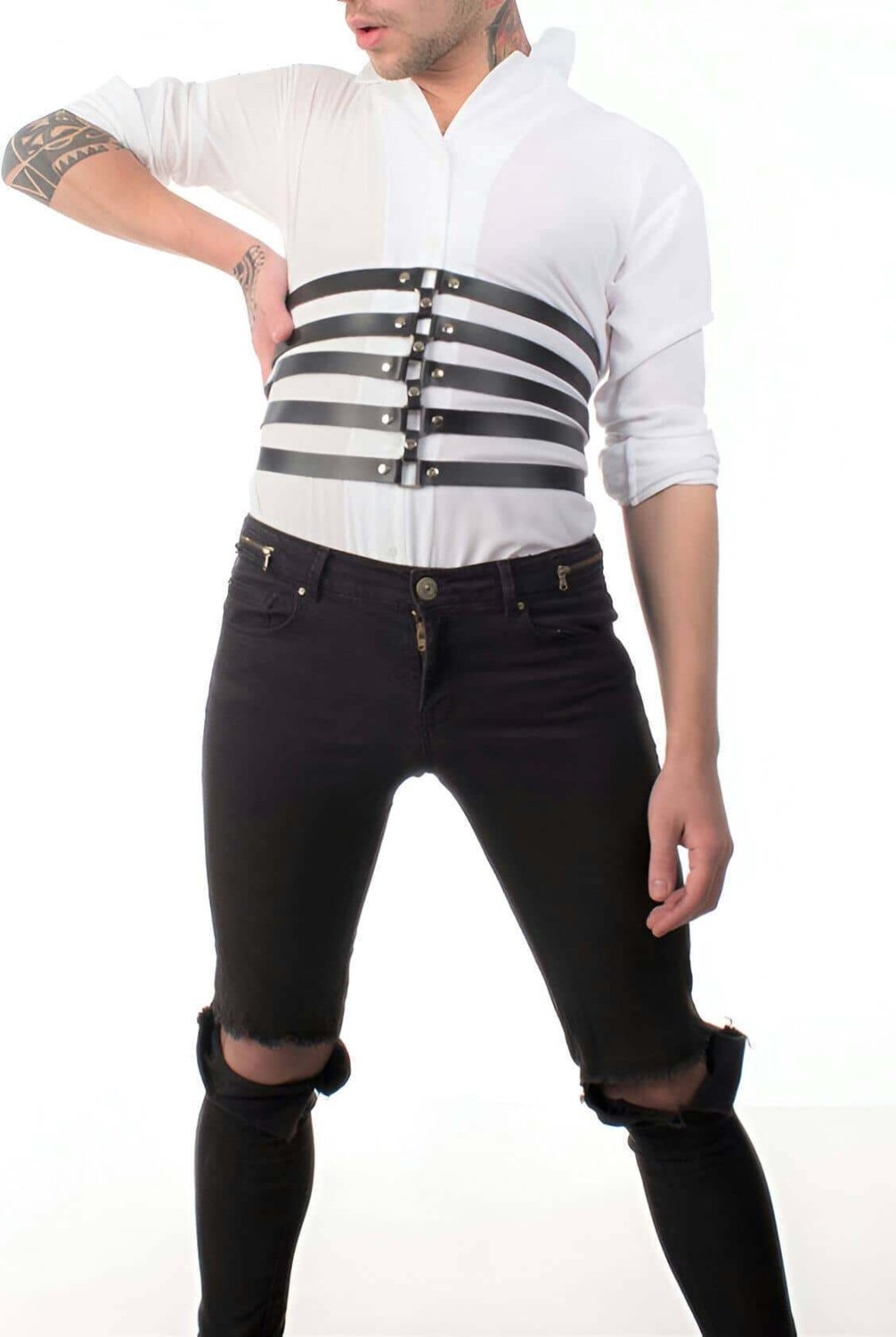 Motto10 Butik 5 Sıralı Seksi Erkek Harness - APFTM31