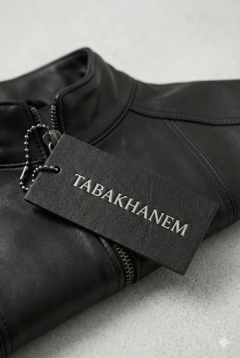 Tabakhanem Erkek Hakiki Deri Siyah Dik Yaka Fermuarlı Ceket | Minimal Tasarım, Şık ve Günlük Kullanım görsel 4