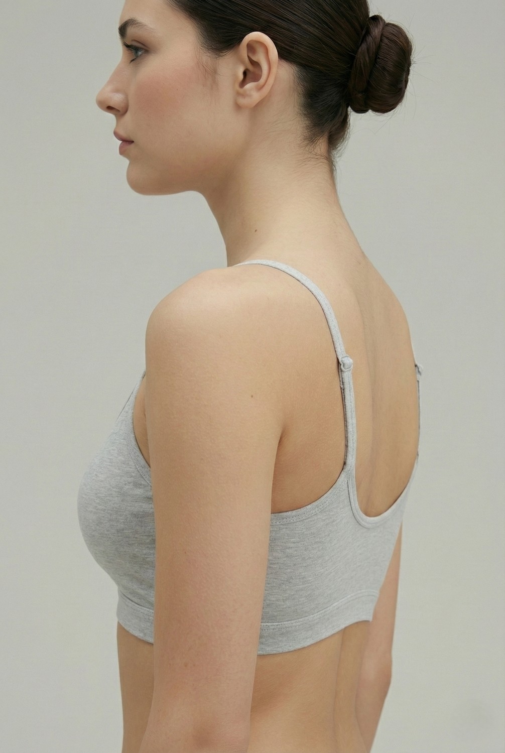 Underwear Bodyway 3'lü Set Pamuklu Basic Bralet | Çıkarılabilir Pedli, Ayarlanabilir Ip Askılı - Siyah + Beyaz + Gri görsel 3