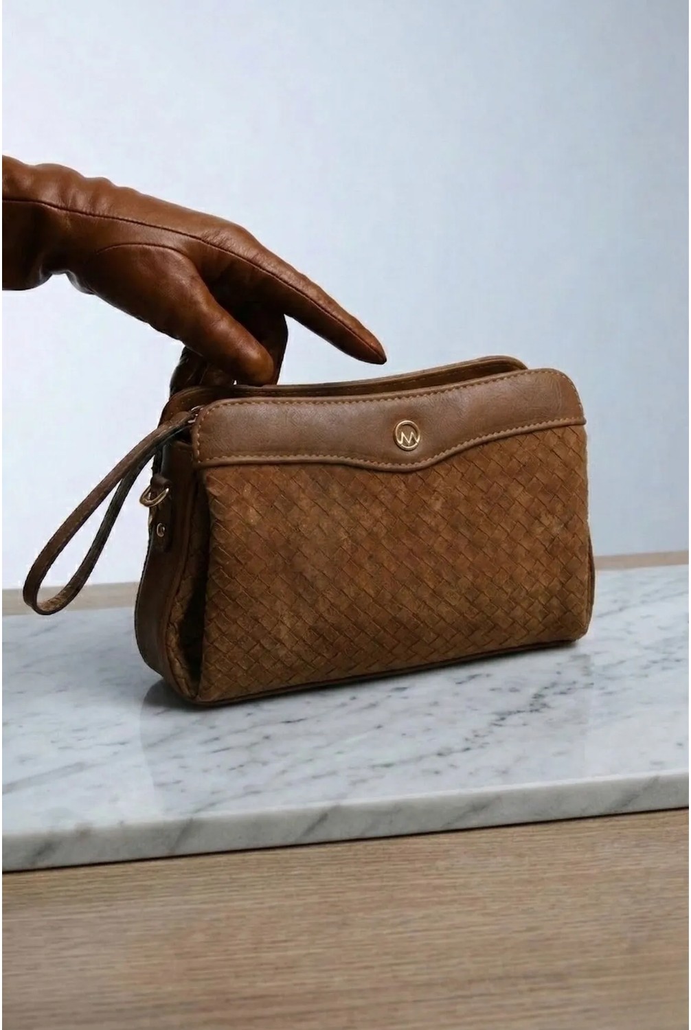 Marjin Kadın Fermuarlı İç Cepli Clutch Çapraz Askılı El ve Omuz Çantası Faris Siyah görsel 5