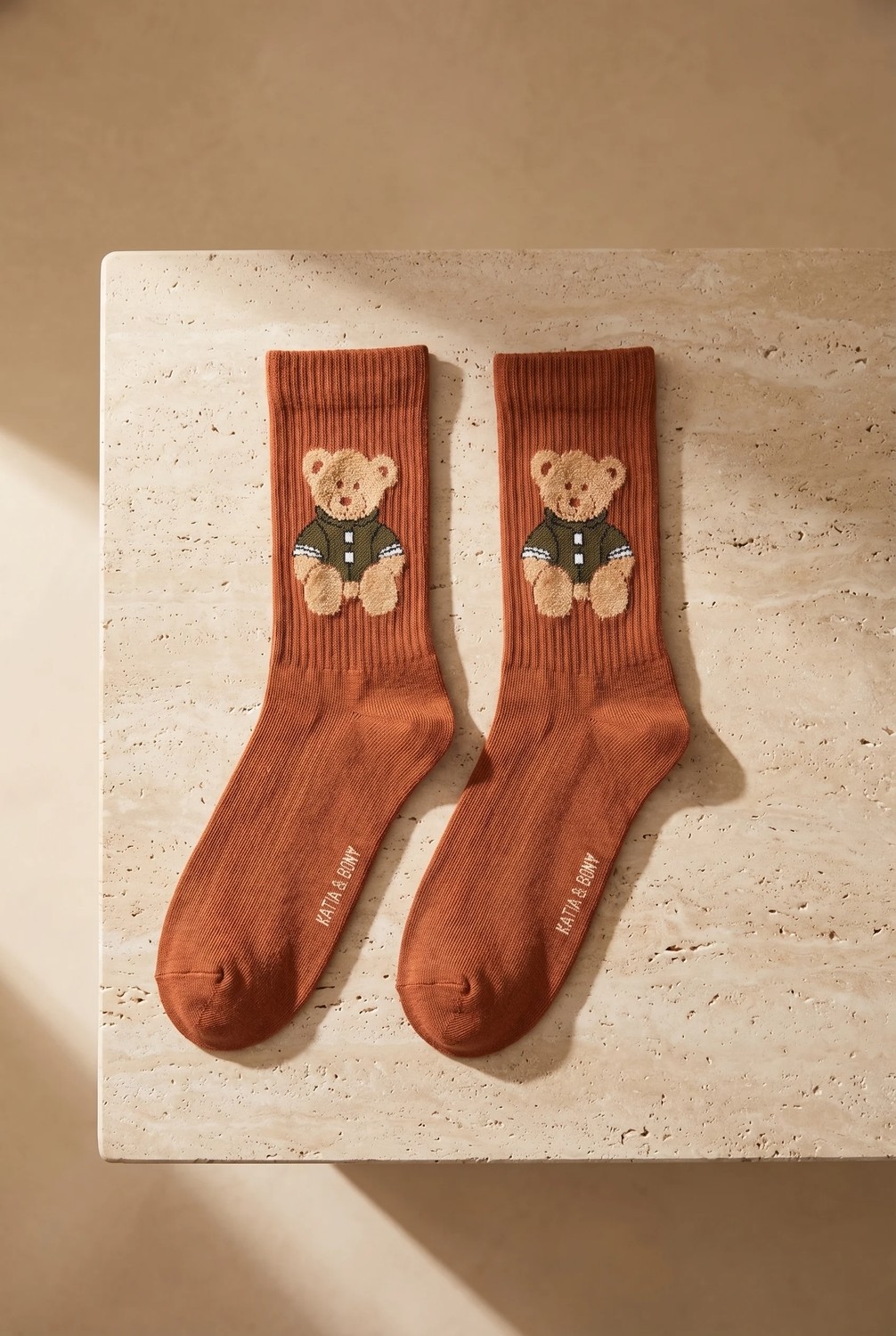 Katia & Bony Unisex Teddy Desenli Soket Çorap Ekru görsel 3