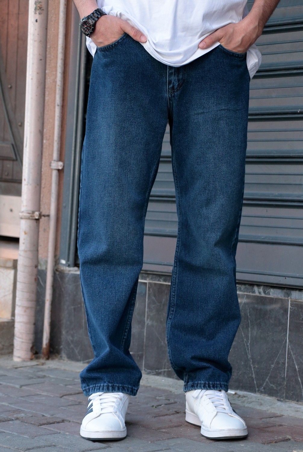 Greenpoll Erkek Baggy Bol Kesim Pantolon Yıkamalı Şık ve Modern