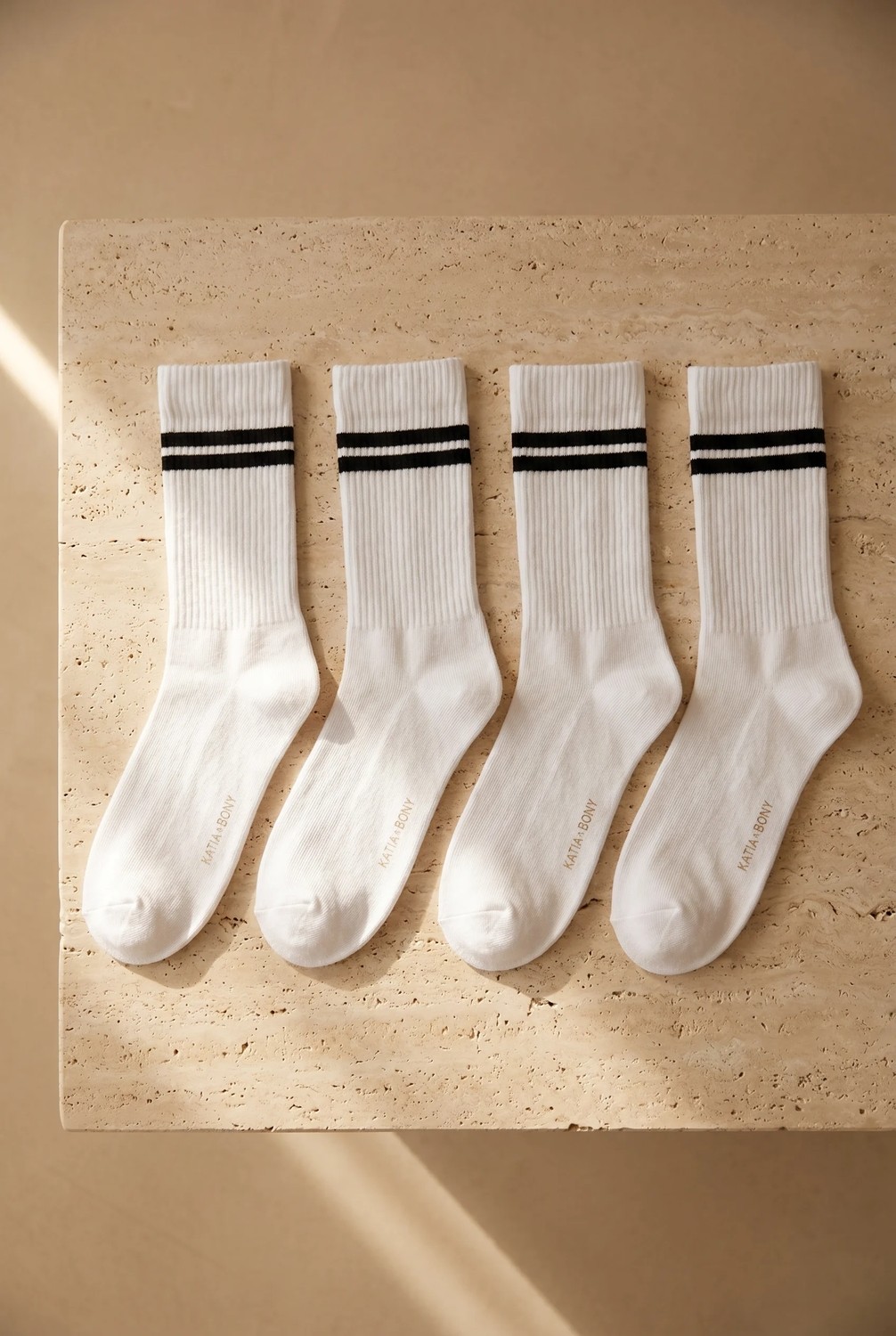 Katia & Bony 4'lü Paket Şeritli Soket Çorap Desenli