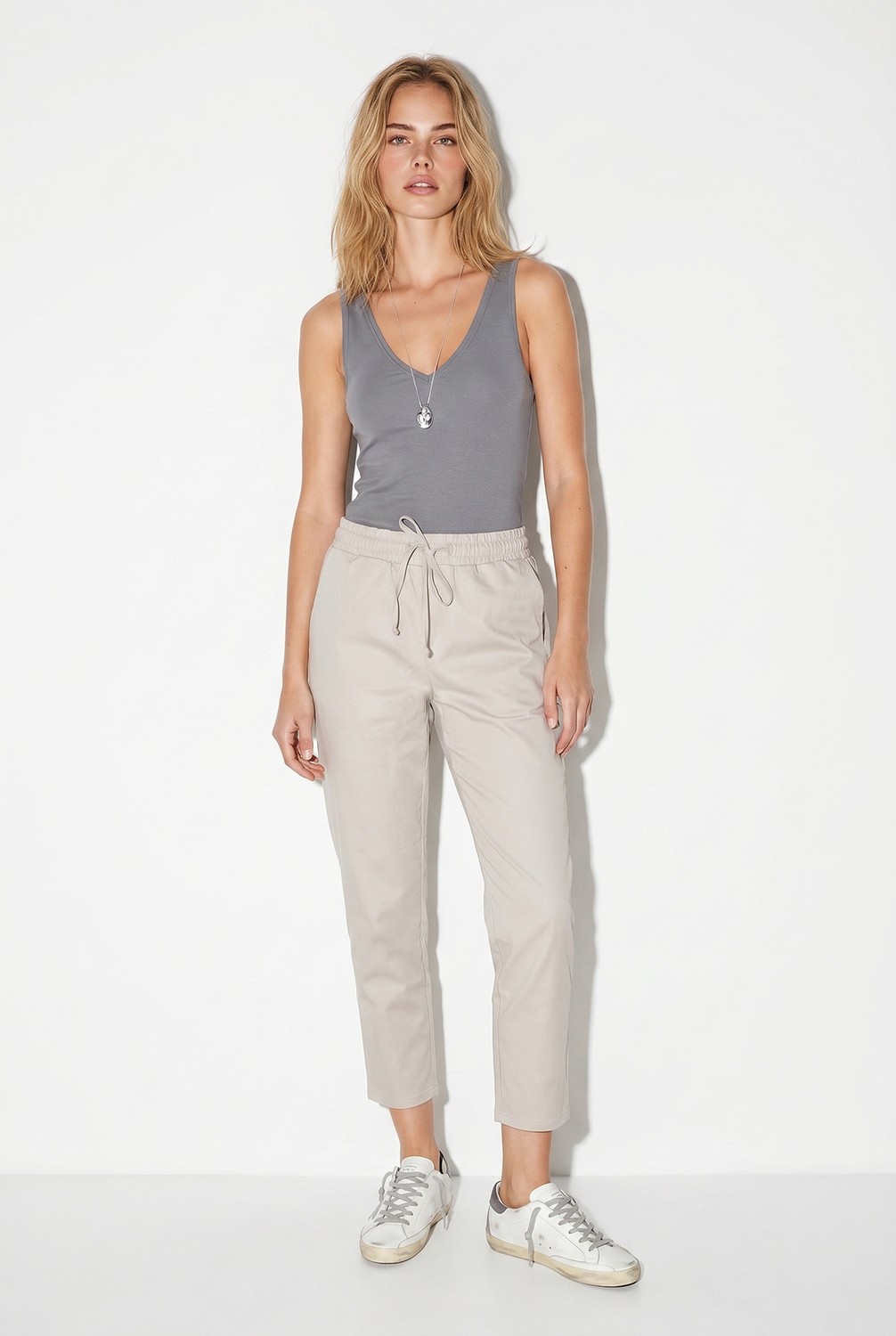 Vena Kadın Alian Beli Lastikli Summer Gabardin Pantolon - Vizon görsel 4