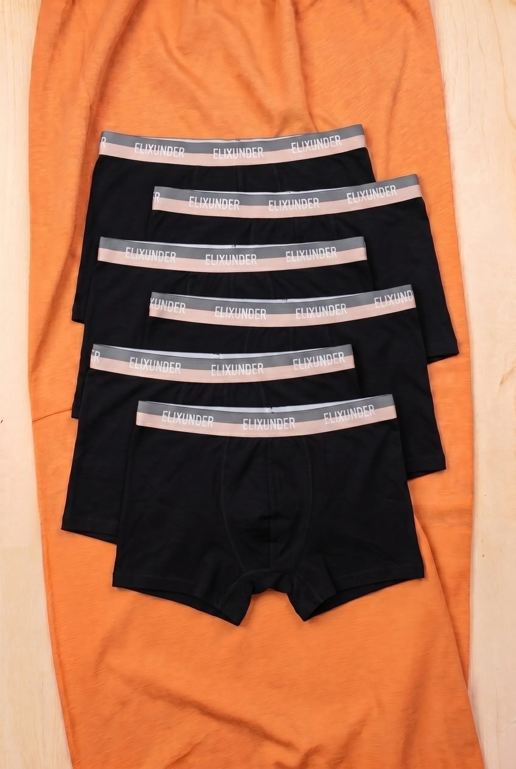 Elixunder 6'lı Erkek Boxer Terletmez Nefes Alabilen Pamuklu Boxer