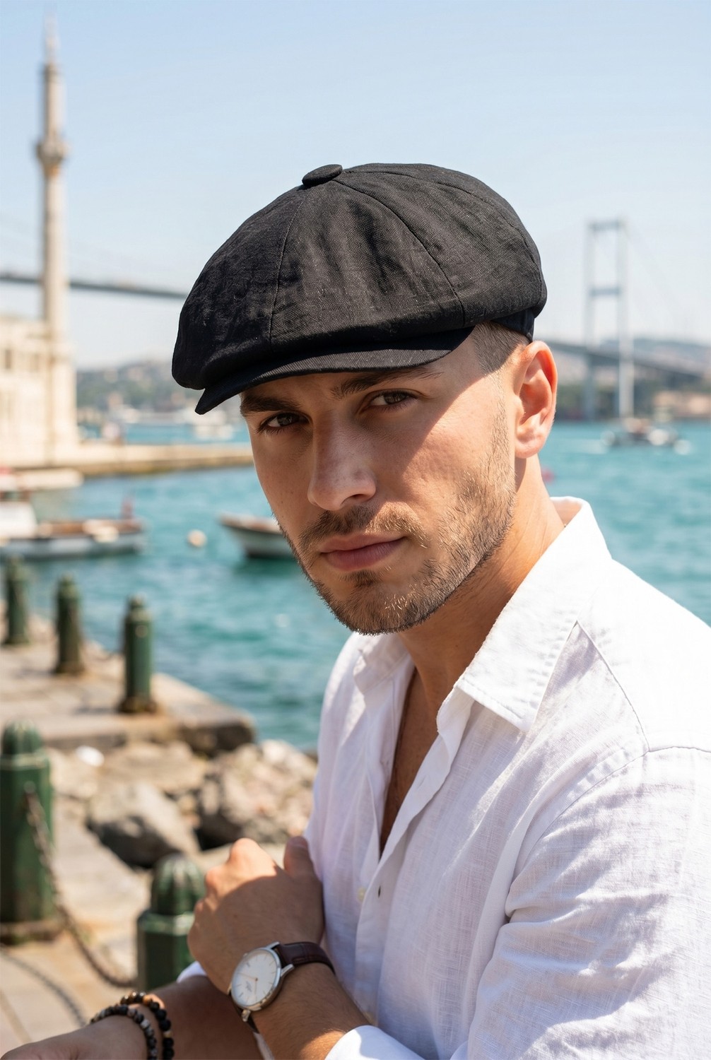 Takı Dükkanı Yazlık Keten Peaky Blinders 8 Parçalı Erkek Kasket Şapka CP237