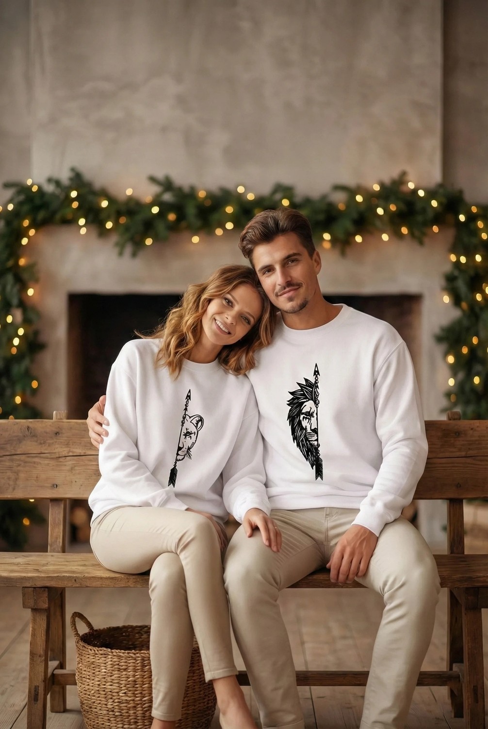 Tarz Yeri Sevgililer Günü Baskılı Oversize Bisiklet Yaka Sweatshirt - Beyaz görsel 2