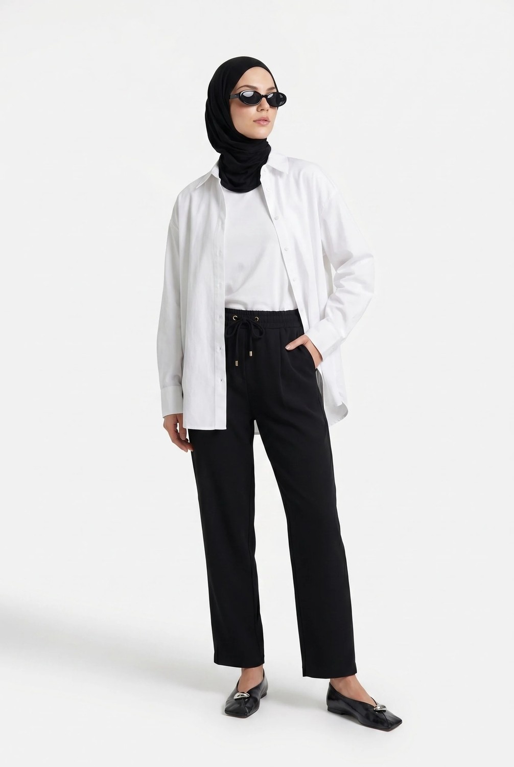 Armine Trend Beli Lastikli Cepli Pantolon Siyah 26YT209