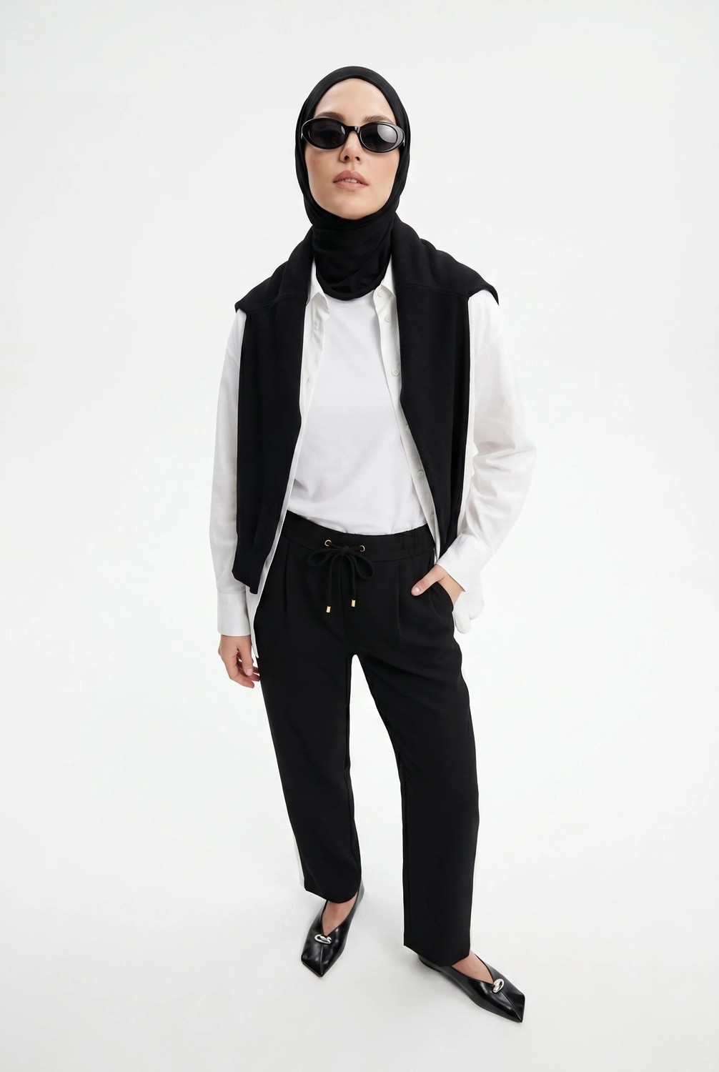 Armine Trend Beli Lastikli Cepli Pantolon Siyah 26YT209 görsel 3