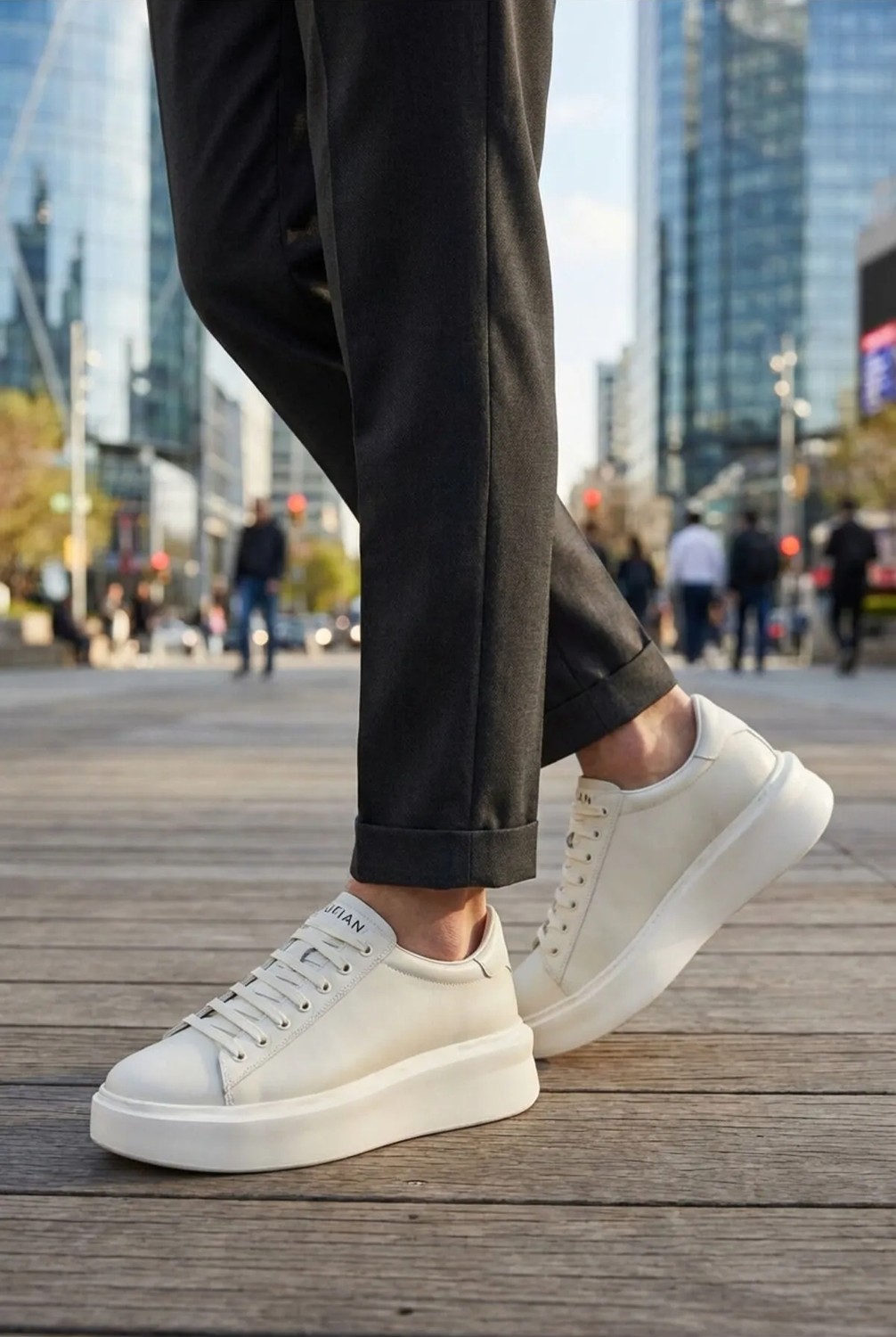 Lufian Gage Erkek Deri Sneaker Ayakkabı Beyaz görsel 7