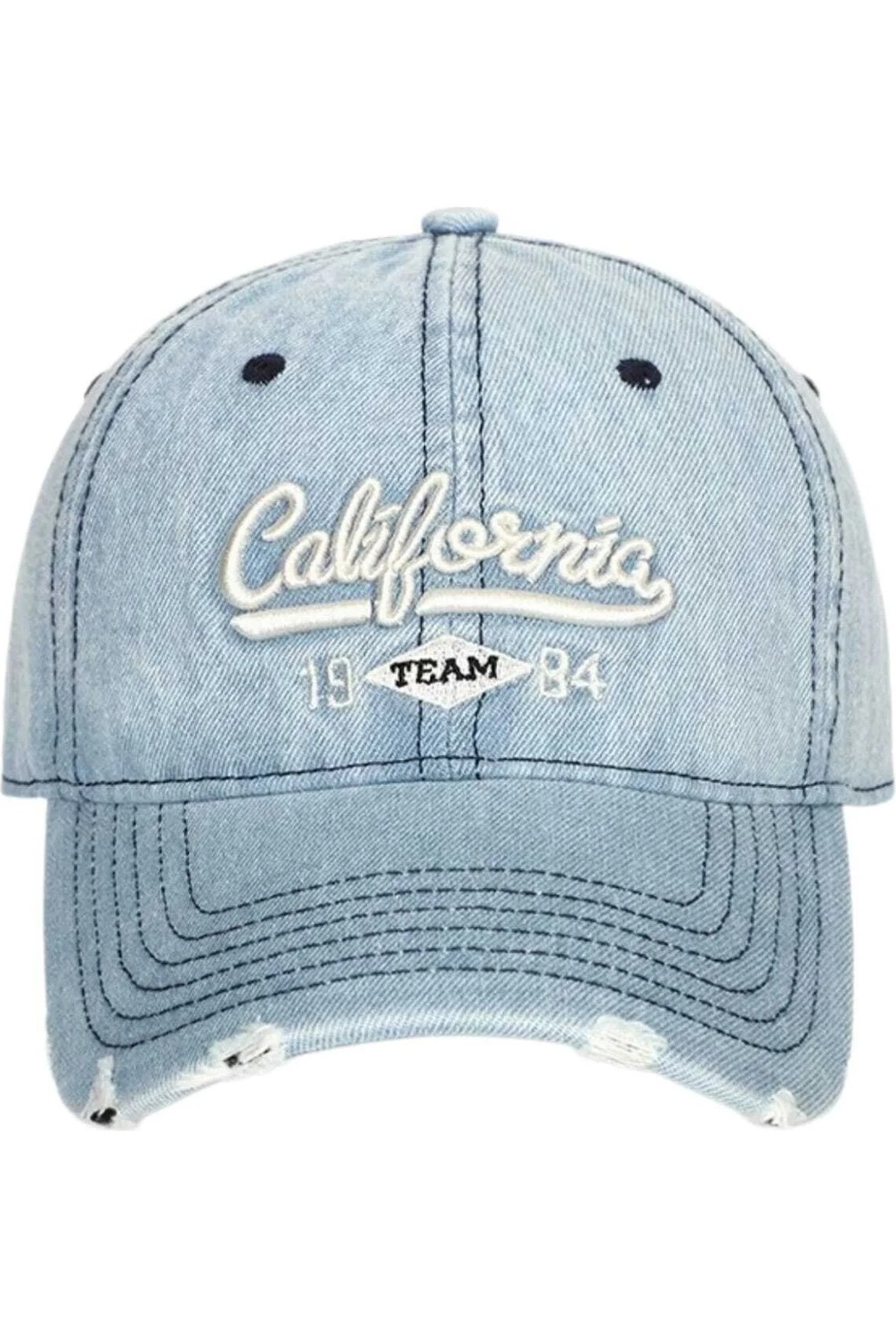 Tezzgelsin Kadın California Nakışlı Vintage Denim Şapka Eskitme Kot Baseball Kep Şapka görsel 2