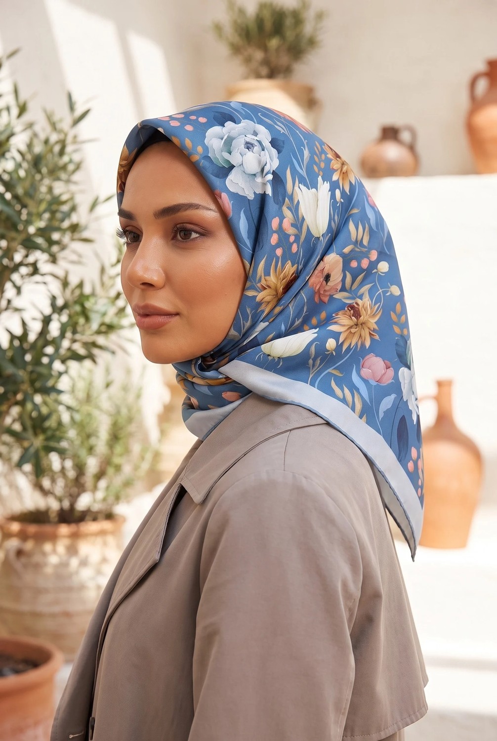 Armine Sport Twill Eşarp - 8740-32 Oranj görsel 4