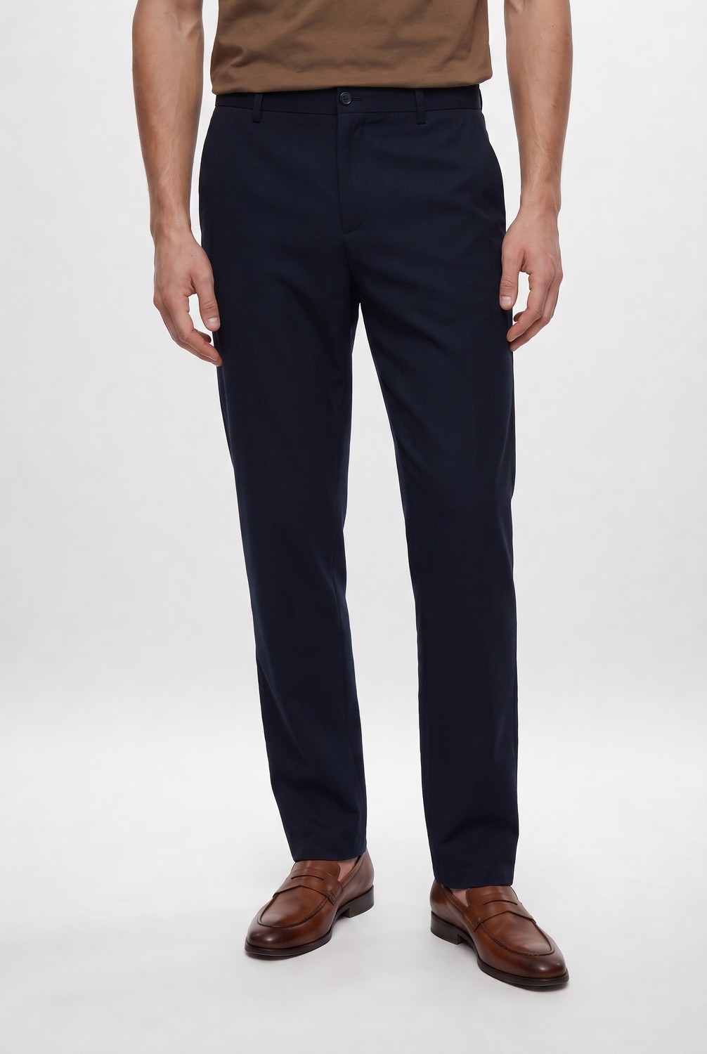 D'S Damat Ds Damat Comfort Fit Kahverengi Keten Karışımlı Chino Pantolon