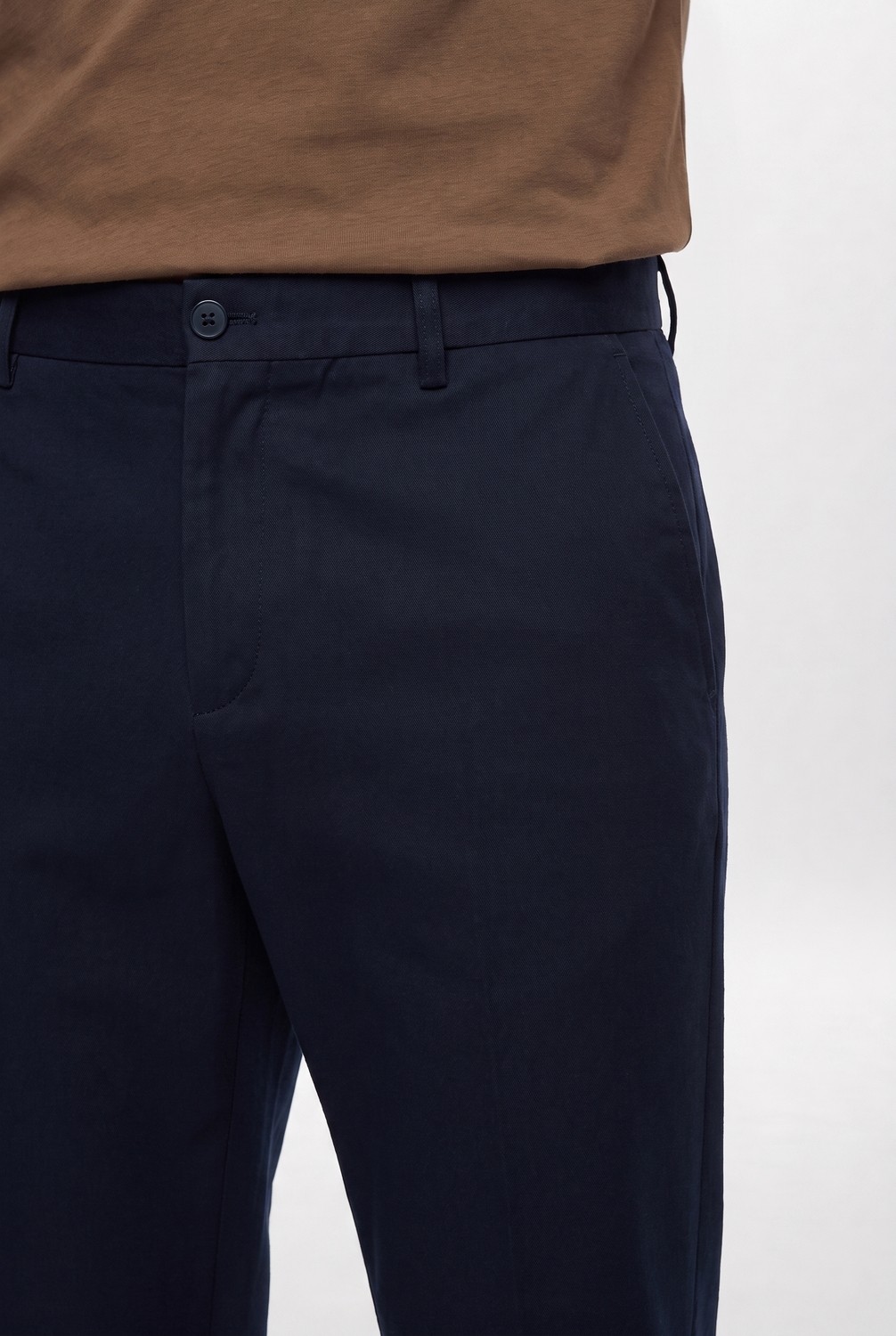 D'S Damat Ds Damat Comfort Fit Kahverengi Keten Karışımlı Chino Pantolon görsel 2