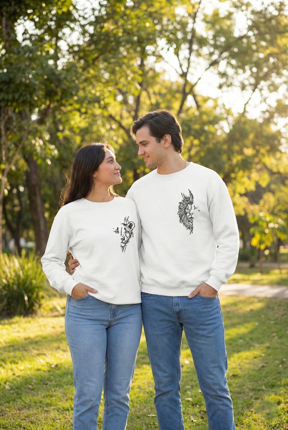 Tarz Yeri Sevgililer Gününe Baskılı Oversize Bisiklet Yaka Sweatshirt - Beyaz görsel 2