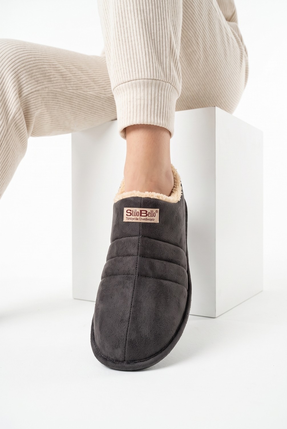 Nmoda Unisex Şık Kışlık Ev Terliği Içi Peluş Sıcak Tutan Kapalı Panduf Yumuşak Tabanlı Hafif Rahat Ev Botu görsel 7