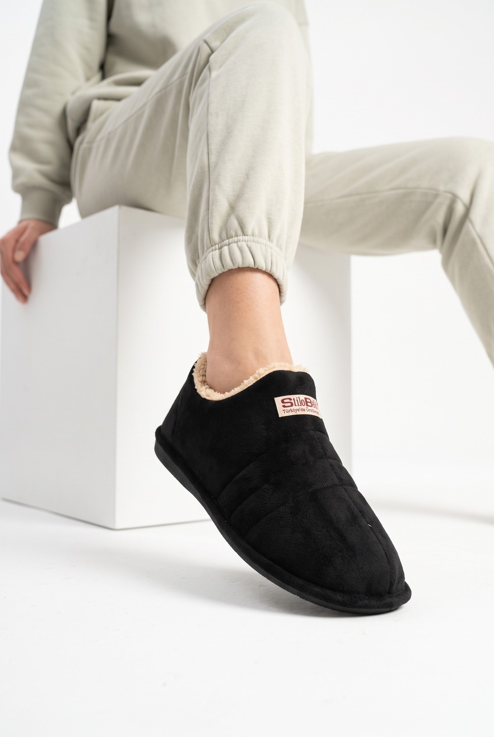 Nmoda Unisex Şık Kışlık Ev Terliği Içi Peluş Sıcak Tutan Kapalı Panduf Yumuşak Tabanlı Hafif Rahat Ev Botu